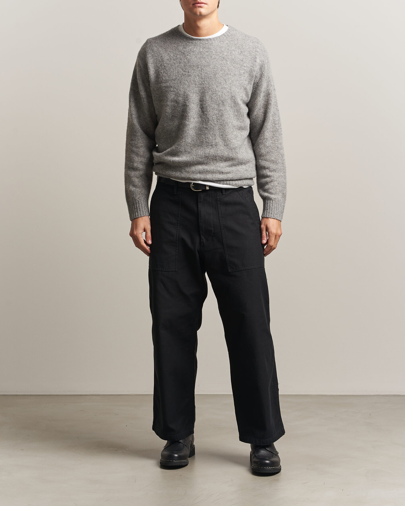 Uomini | Maglieria | BEAMS PLUS | Cashmere/Silk Crew Neck Grey Melange