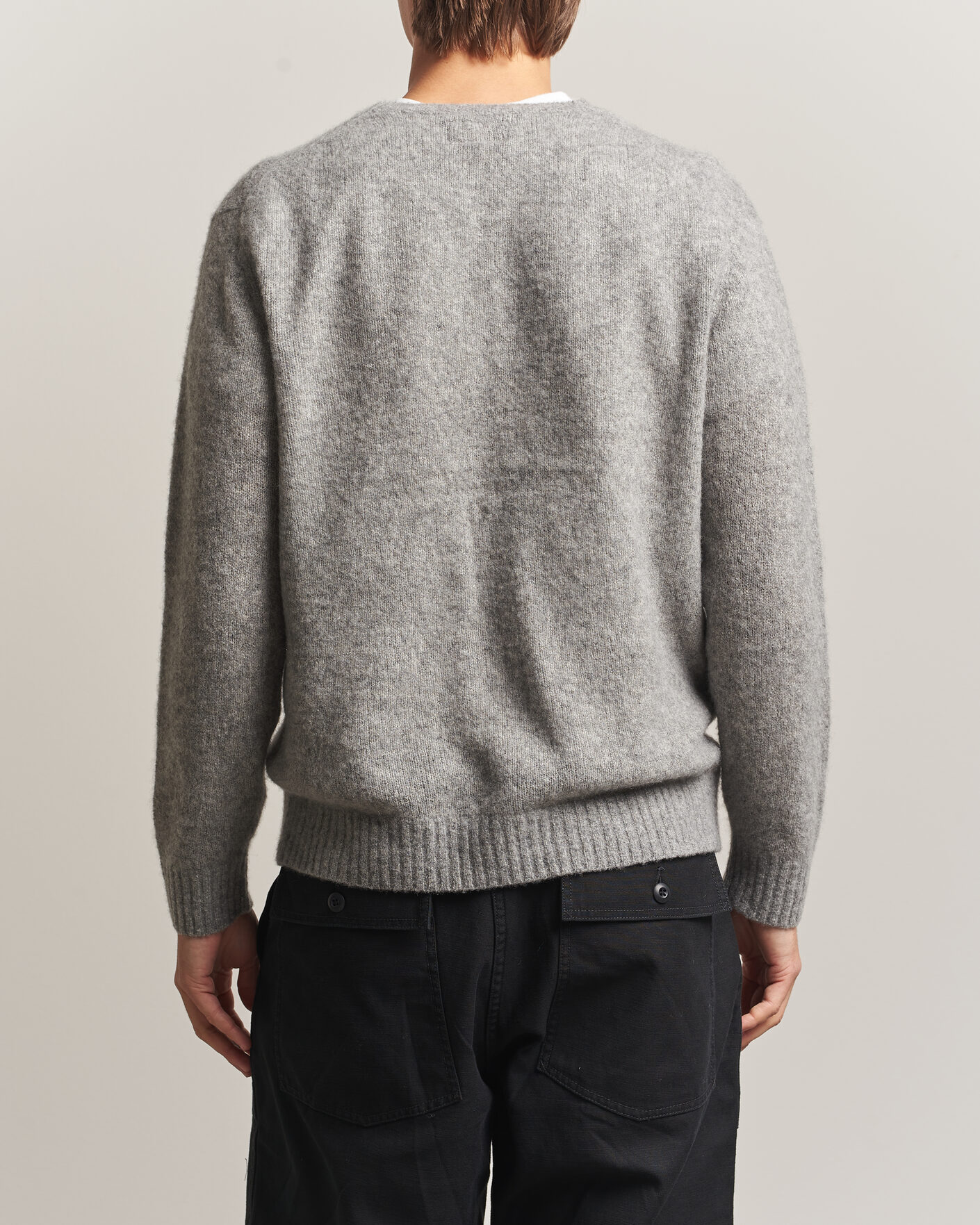 Uomini | Maglieria | BEAMS PLUS | Cashmere/Silk Crew Neck Grey Melange