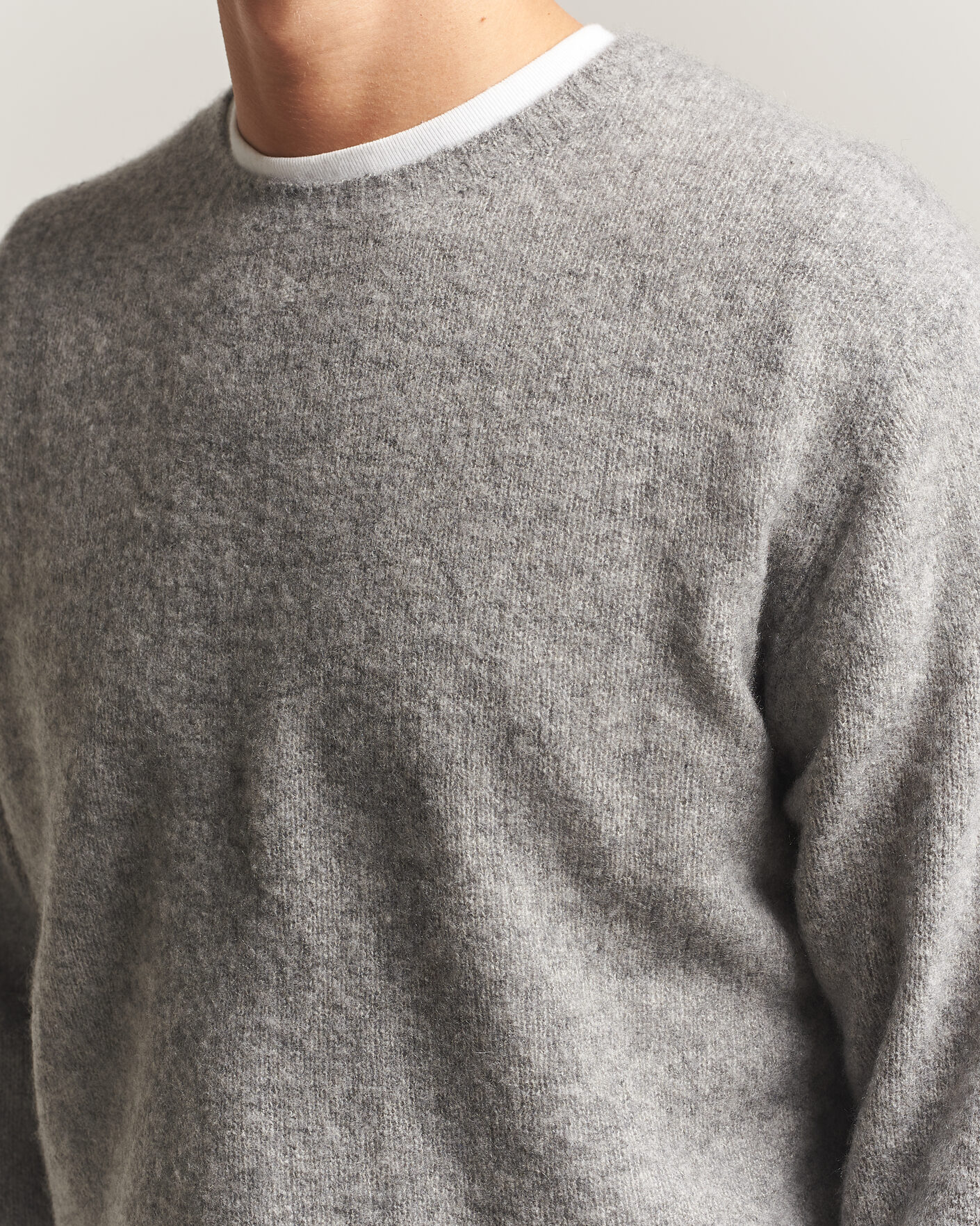 Uomini | Maglieria | BEAMS PLUS | Cashmere/Silk Crew Neck Grey Melange