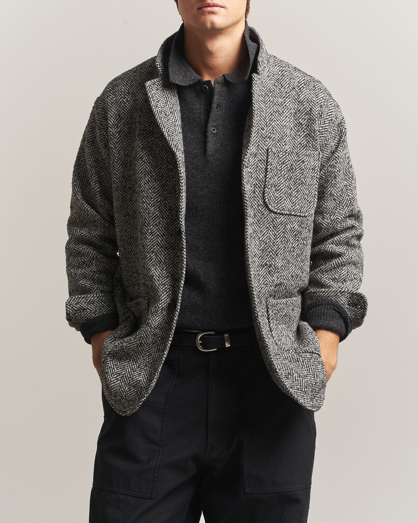 Uomini | Giacche | BEAMS PLUS | Wool Herringbone Jacket Grey