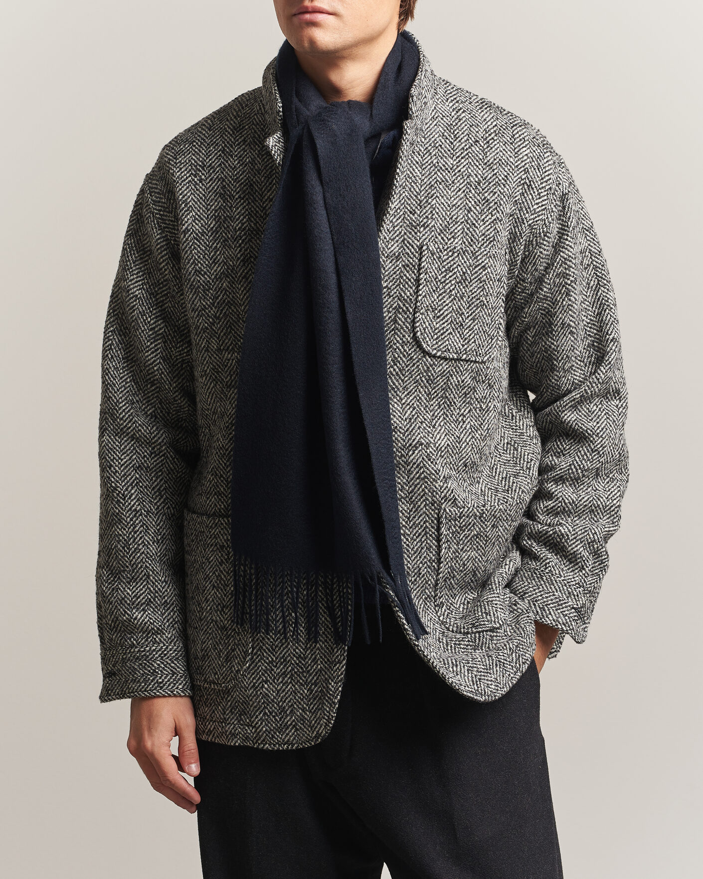 Uomini | Sciarpe | BEAMS PLUS | Cashmere Scarf Navy