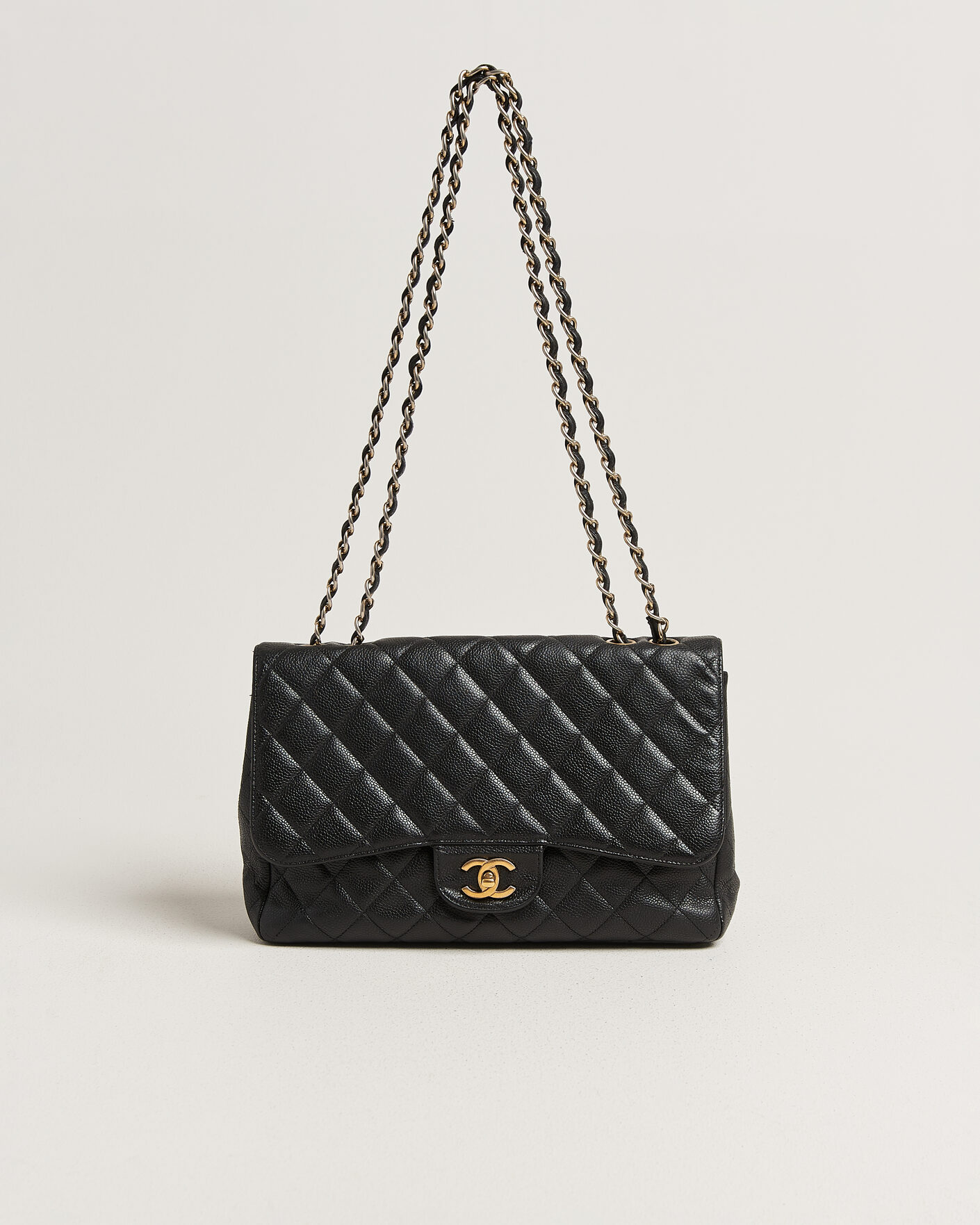 Uomini | Pre-Owned & Vintage Bags | Chanel Pre-Owned | Classic Jumbo Single Flap Bag Caviar Black