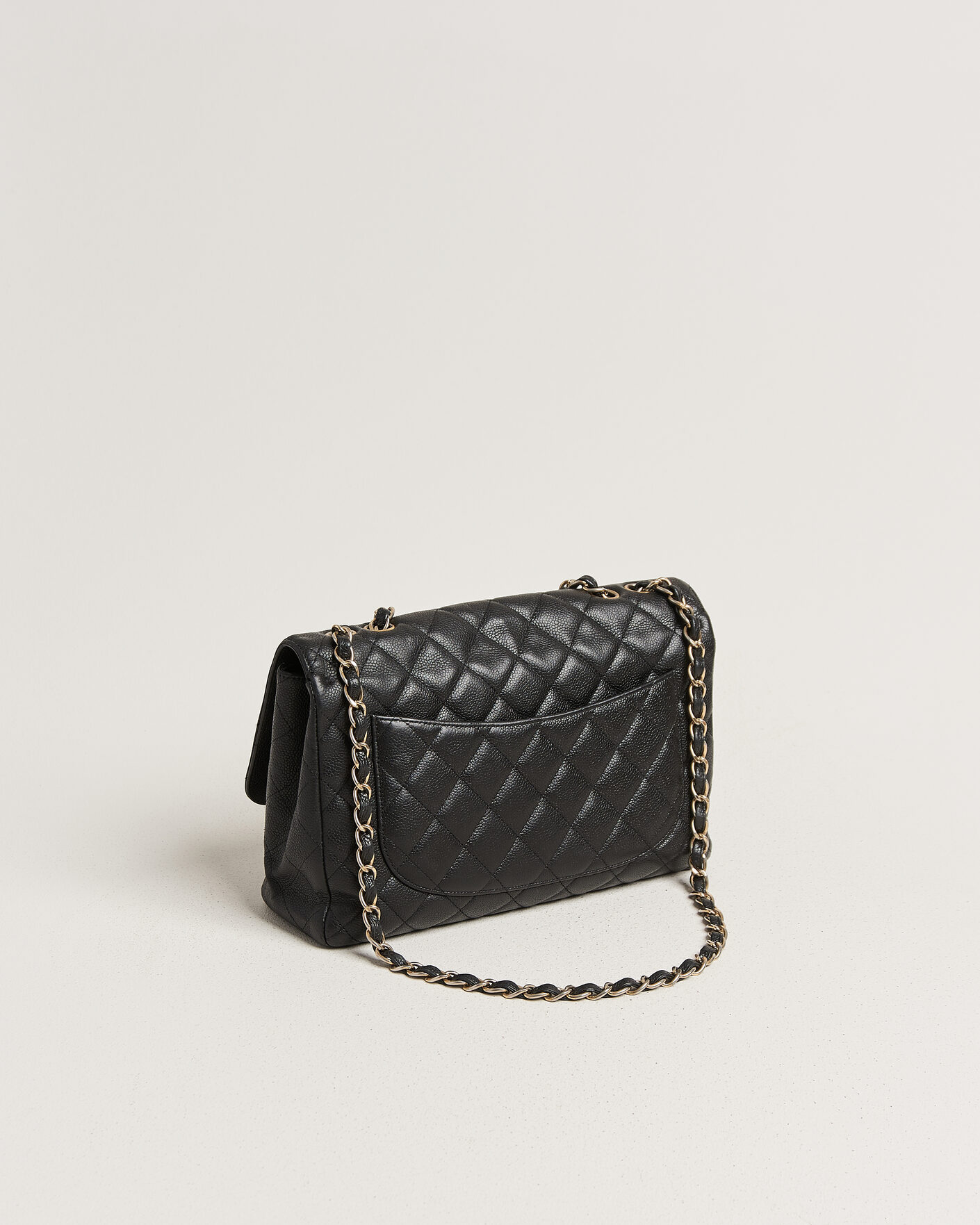 Uomini | Pre-Owned & Vintage Bags | Chanel Pre-Owned | Classic Jumbo Single Flap Bag Caviar Black