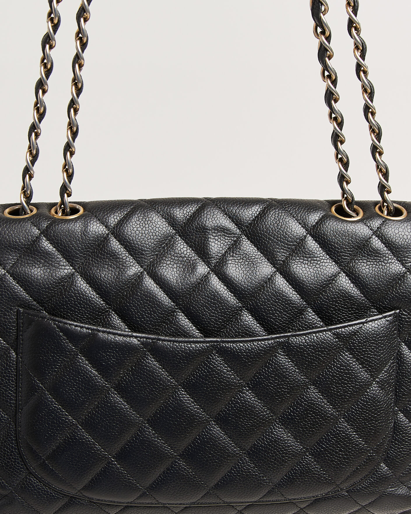 Uomini | Pre-Owned & Vintage Bags | Chanel Pre-Owned | Classic Jumbo Single Flap Bag Caviar Black