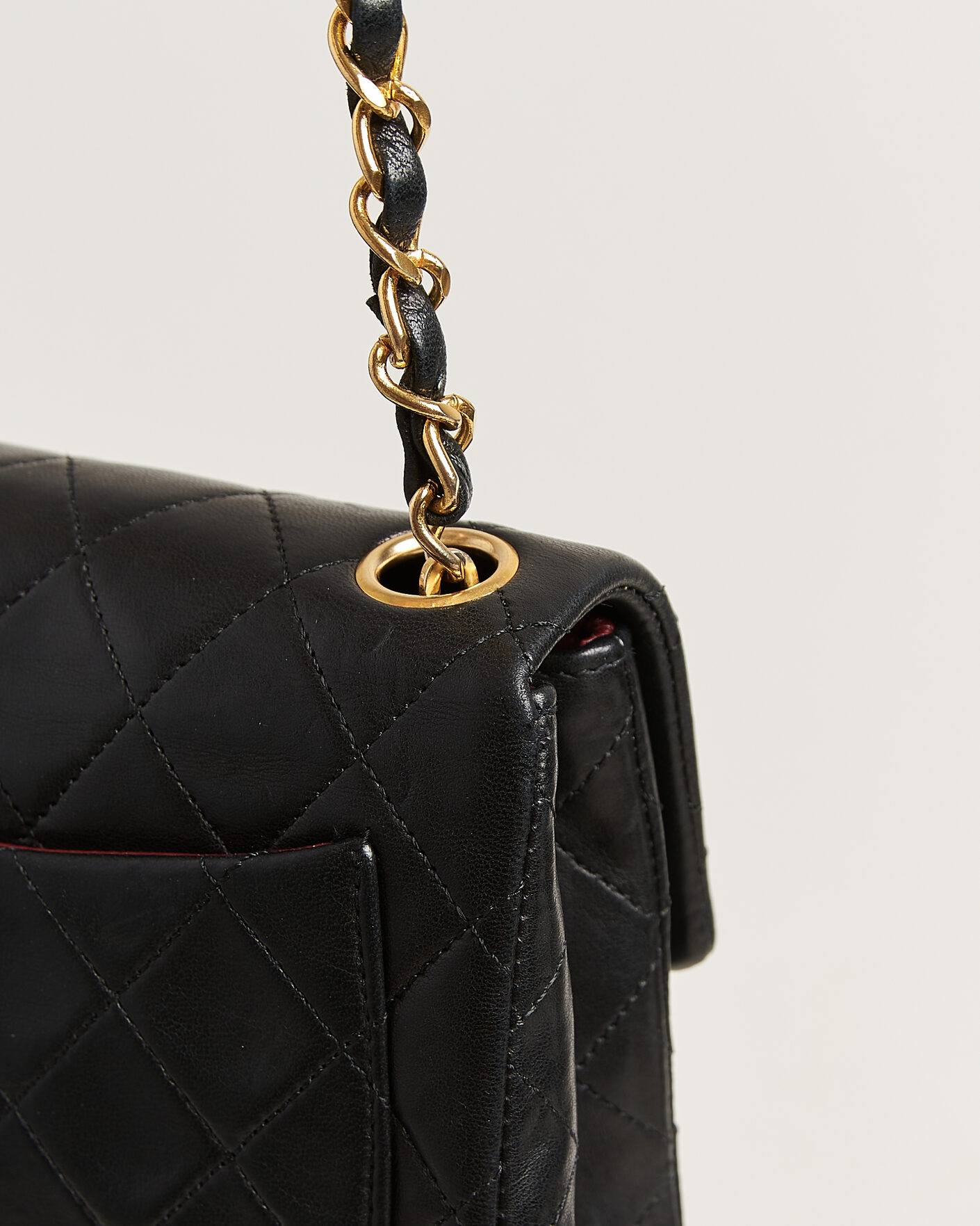 Uomini | Pre-Owned & Vintage Bags | Chanel Pre-Owned | Classic Mini Square Single Flap Bag Lambskin Black