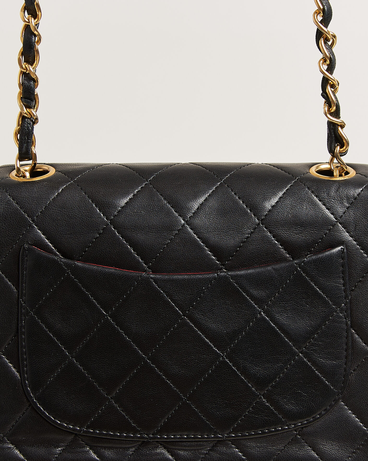 Uomini | Pre-Owned & Vintage Bags | Chanel Pre-Owned | Classic Mini Square Single Flap Bag Lambskin Black