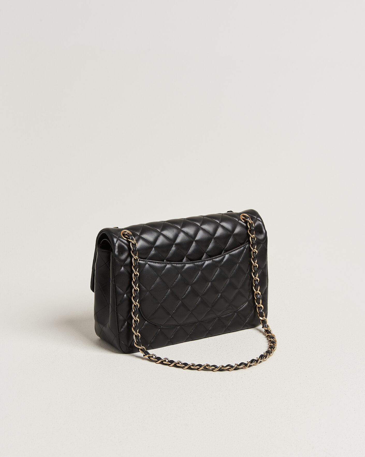 Uomini | Pre-Owned & Vintage Bags | Chanel Pre-Owned | Classic Jumbo Double Flap Bag Lambskin Black