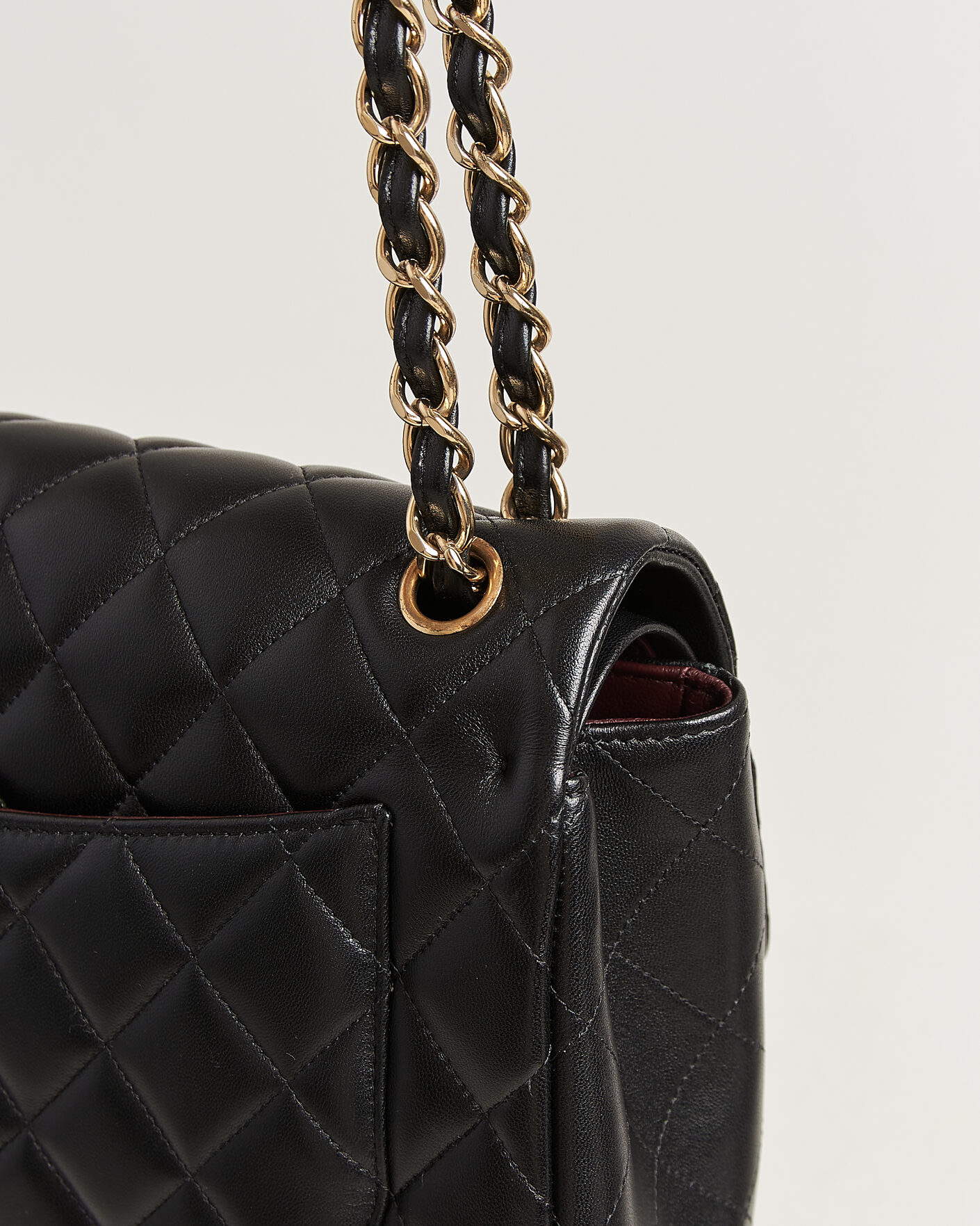 Uomini | Pre-Owned & Vintage Bags | Chanel Pre-Owned | Classic Jumbo Double Flap Bag Lambskin Black