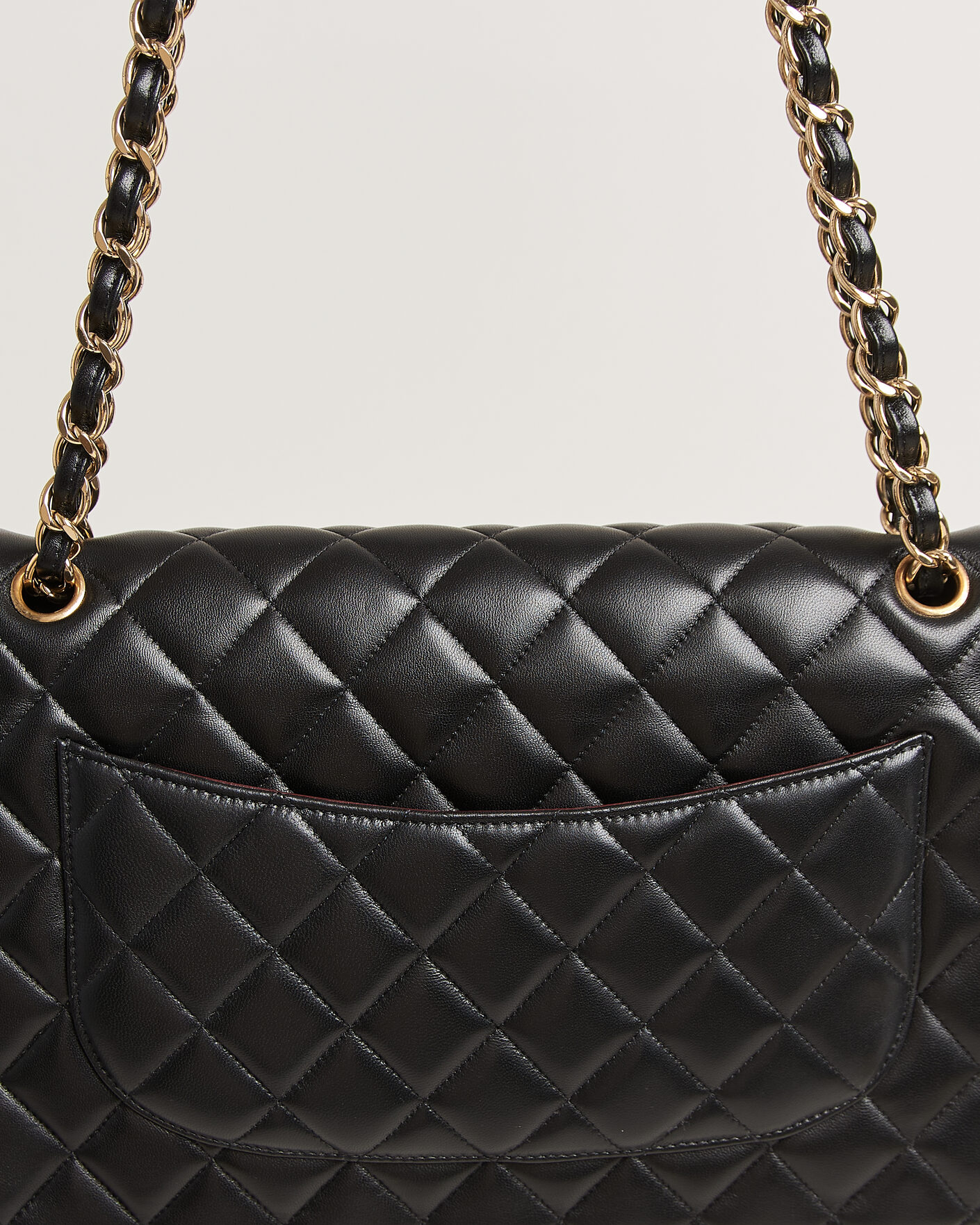 Uomini | Pre-Owned & Vintage Bags | Chanel Pre-Owned | Classic Jumbo Double Flap Bag Lambskin Black
