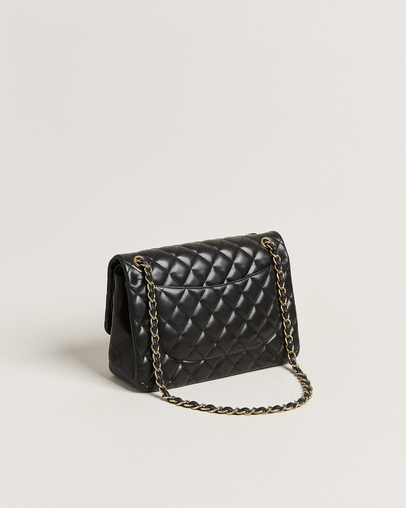 Uomini | Pre-Owned & Vintage Bags | Chanel Pre-Owned | Classic Jumbo Double Flap Bag Lambskin Black