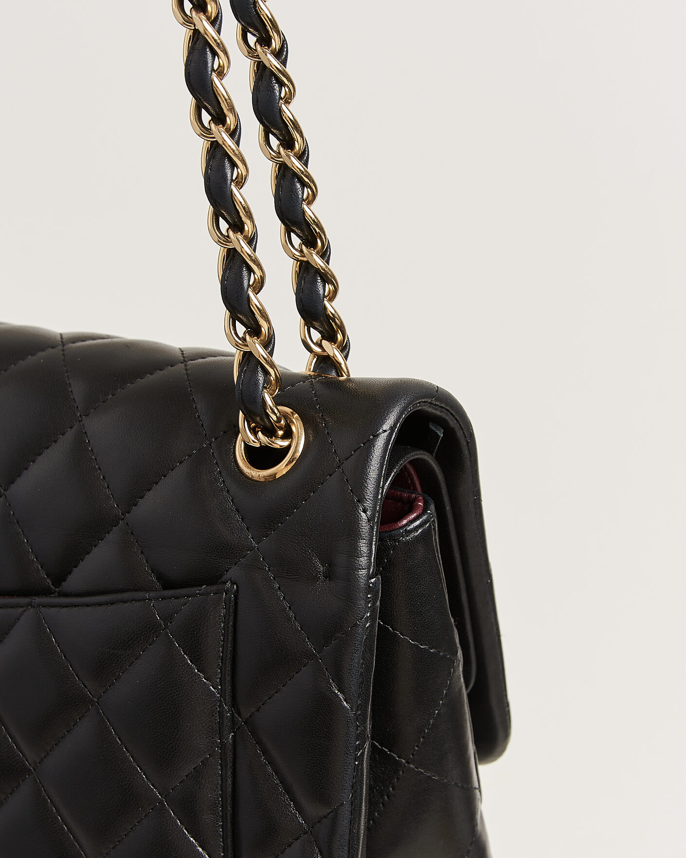 Uomini | Pre-Owned & Vintage Bags | Chanel Pre-Owned | Classic Jumbo Double Flap Bag Lambskin Black