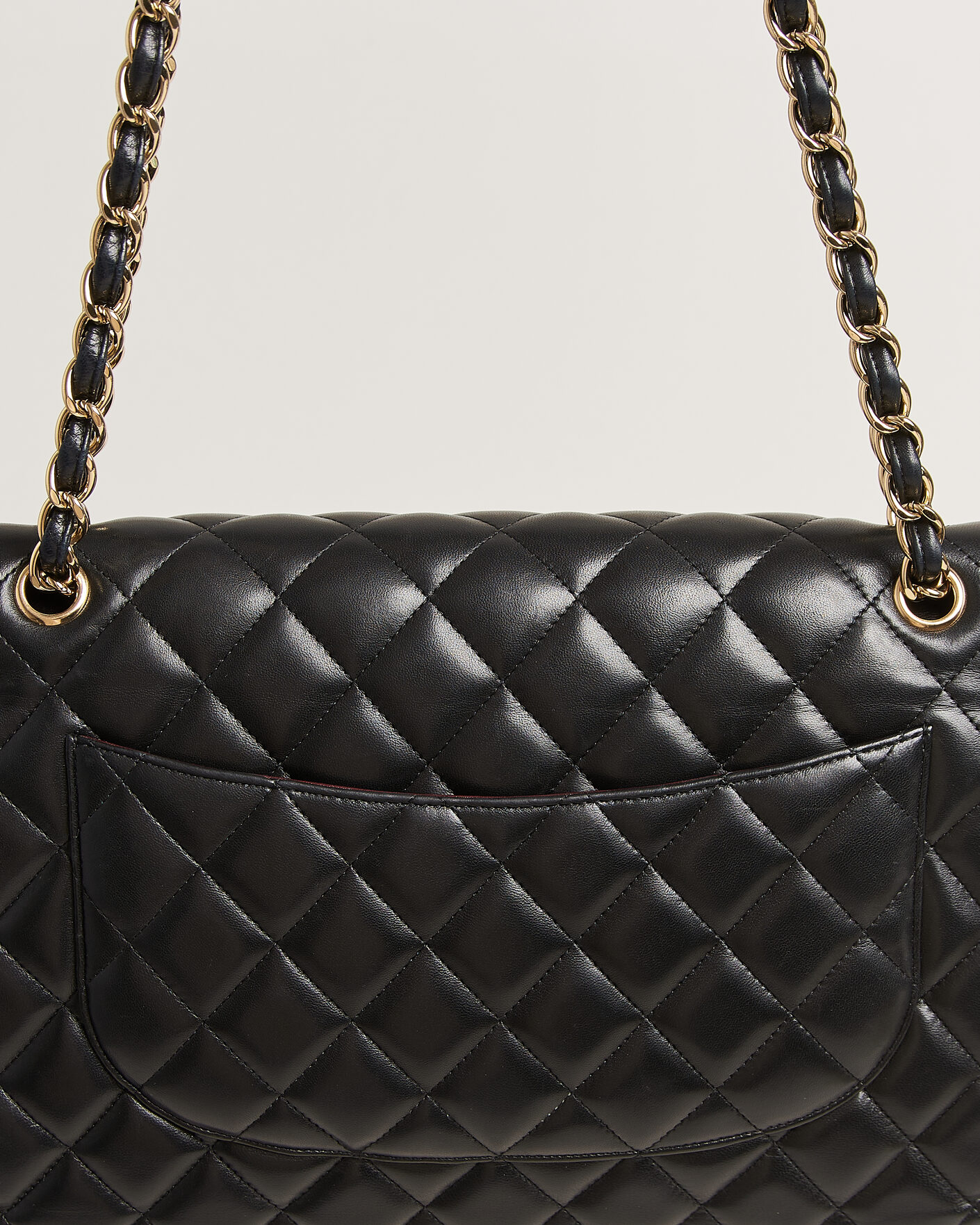 Uomini | Pre-Owned & Vintage Bags | Chanel Pre-Owned | Classic Jumbo Double Flap Bag Lambskin Black