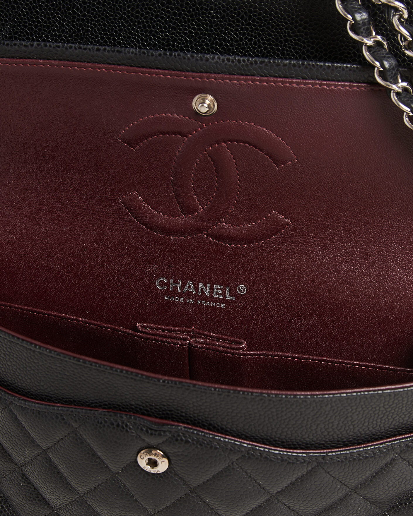 Uomini | Pre-Owned & Vintage Bags | Chanel Pre-Owned | Classic Medium Single Flap Bag Caviar Black