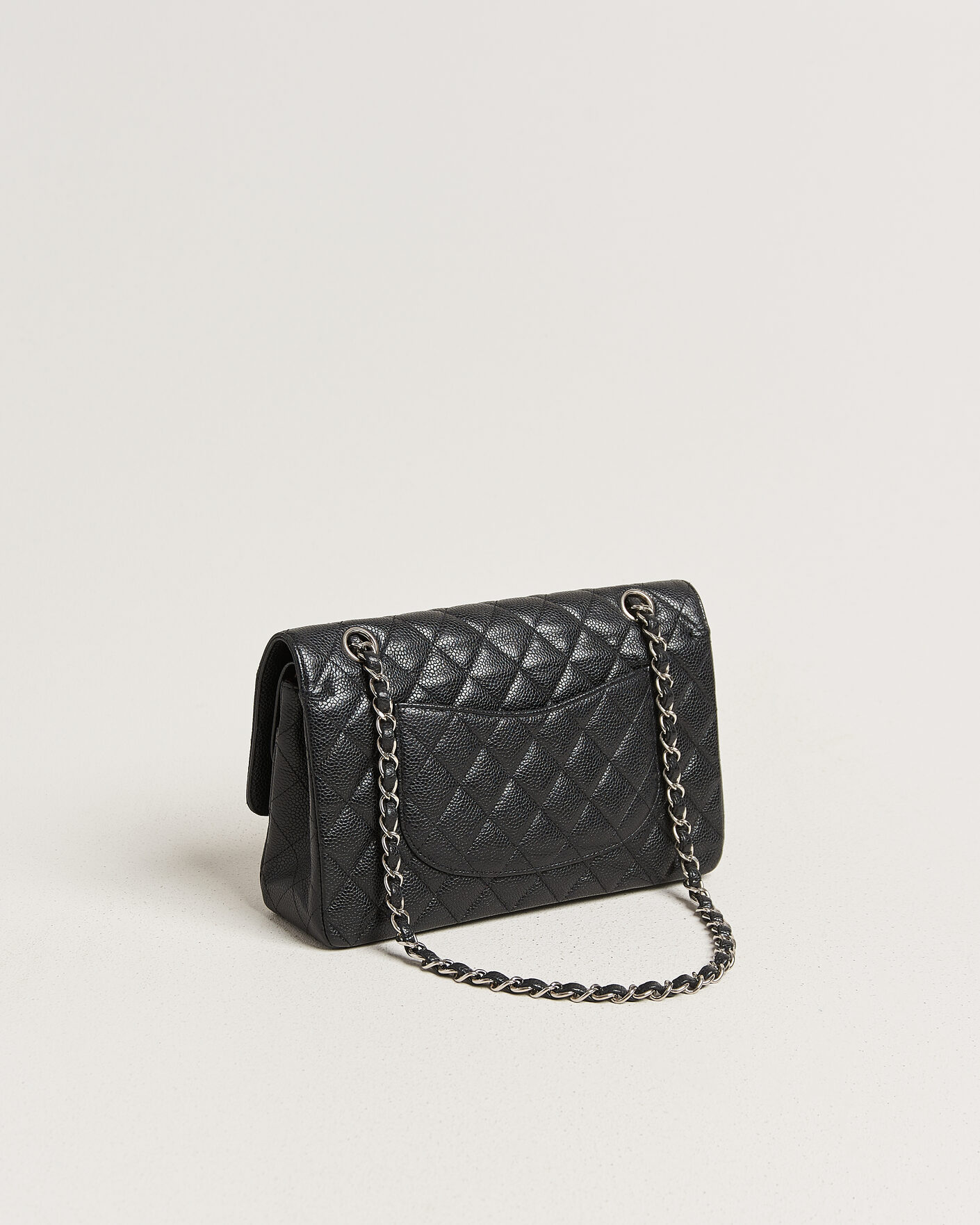Uomini | Pre-Owned & Vintage Bags | Chanel Pre-Owned | Classic Medium Single Flap Bag Caviar Black