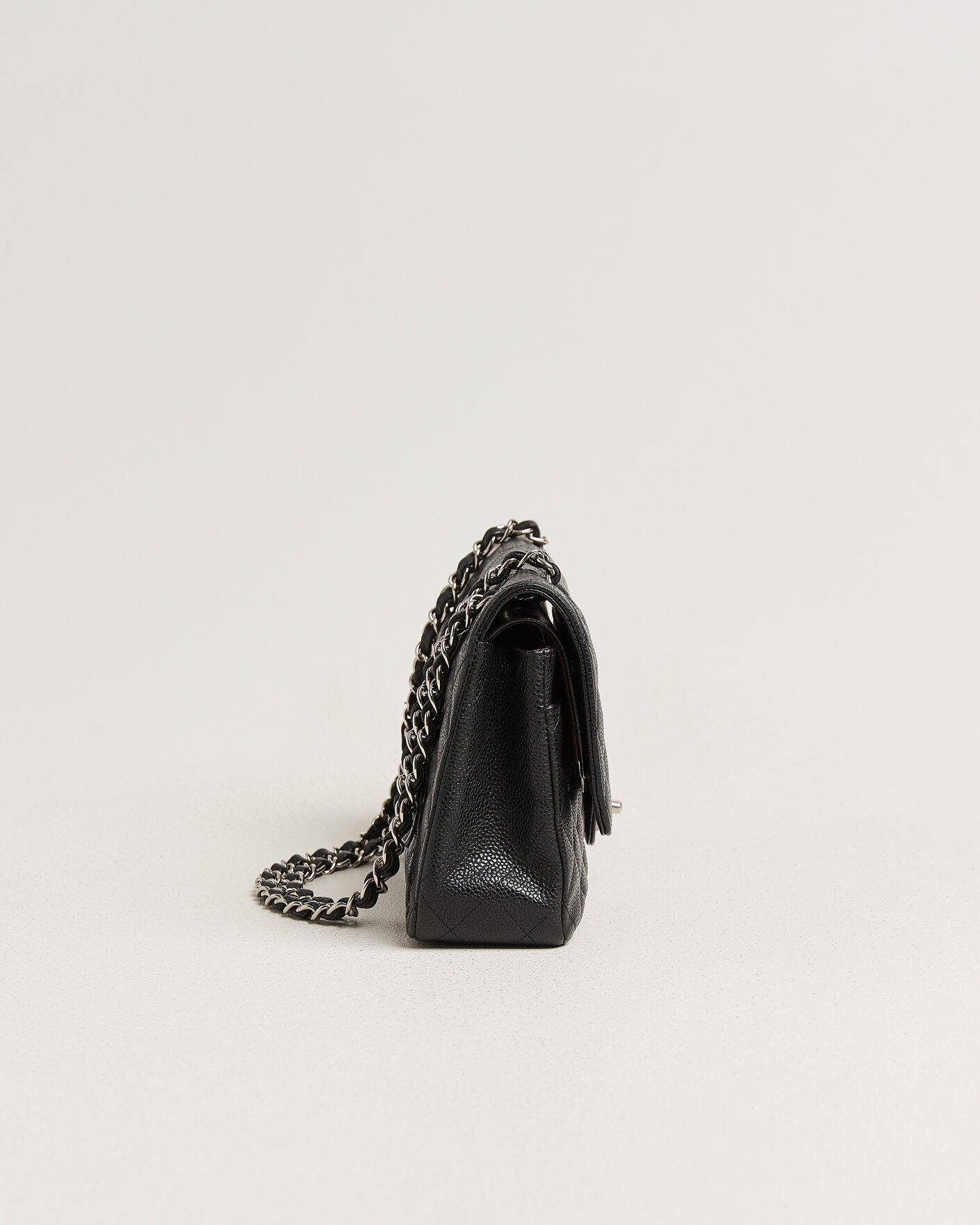 Uomini | Pre-Owned & Vintage Bags | Chanel Pre-Owned | Classic Medium Single Flap Bag Caviar Black