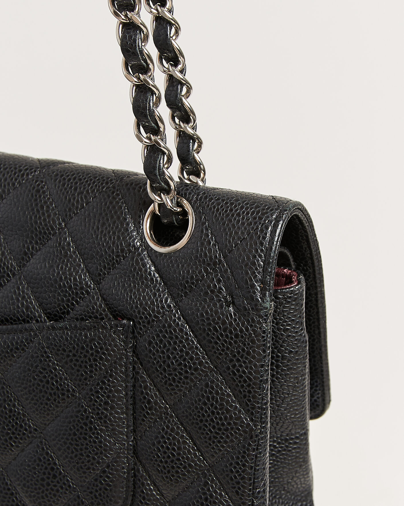 Uomini | Pre-Owned & Vintage Bags | Chanel Pre-Owned | Classic Medium Single Flap Bag Caviar Black