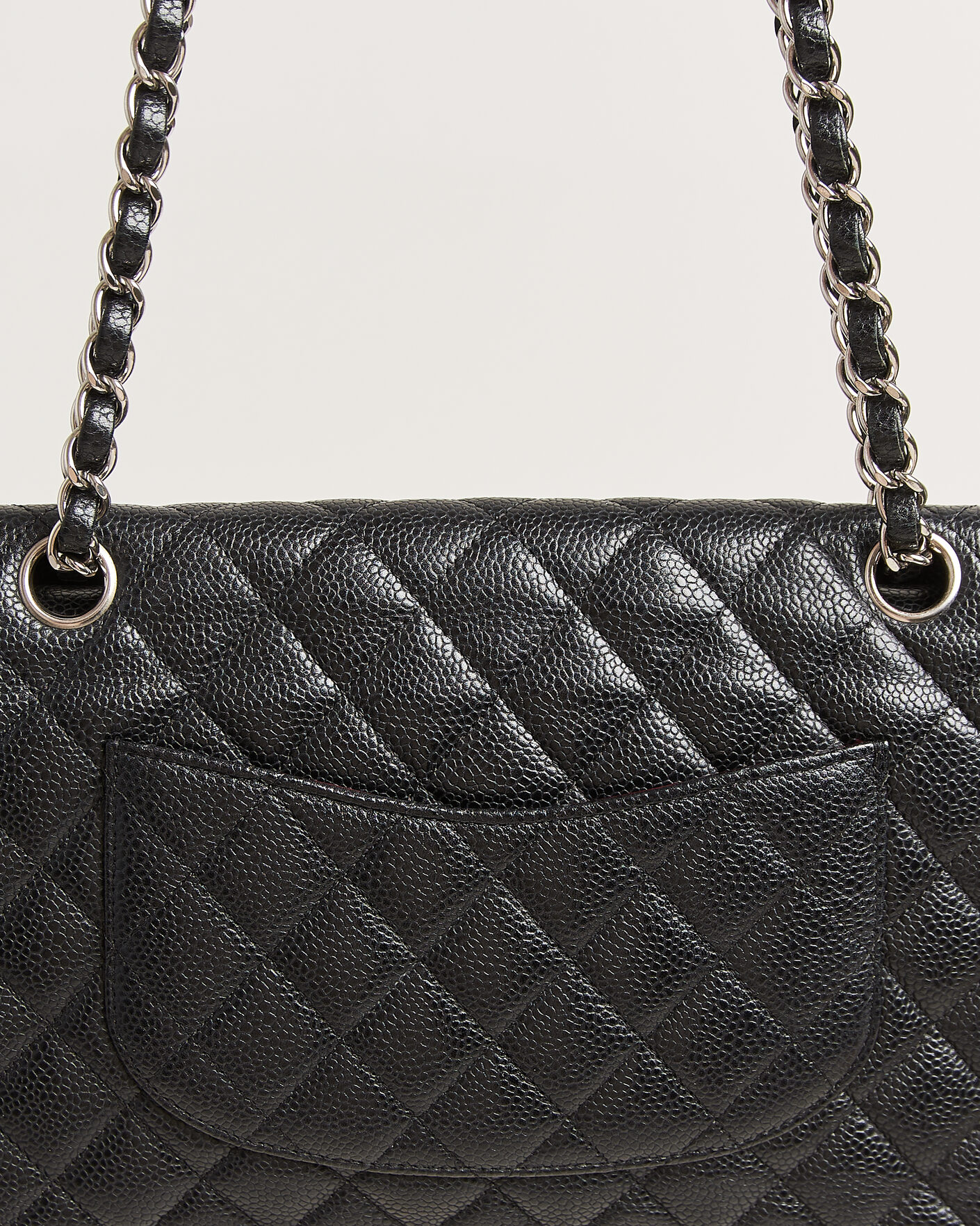 Uomini | Pre-Owned & Vintage Bags | Chanel Pre-Owned | Classic Medium Single Flap Bag Caviar Black