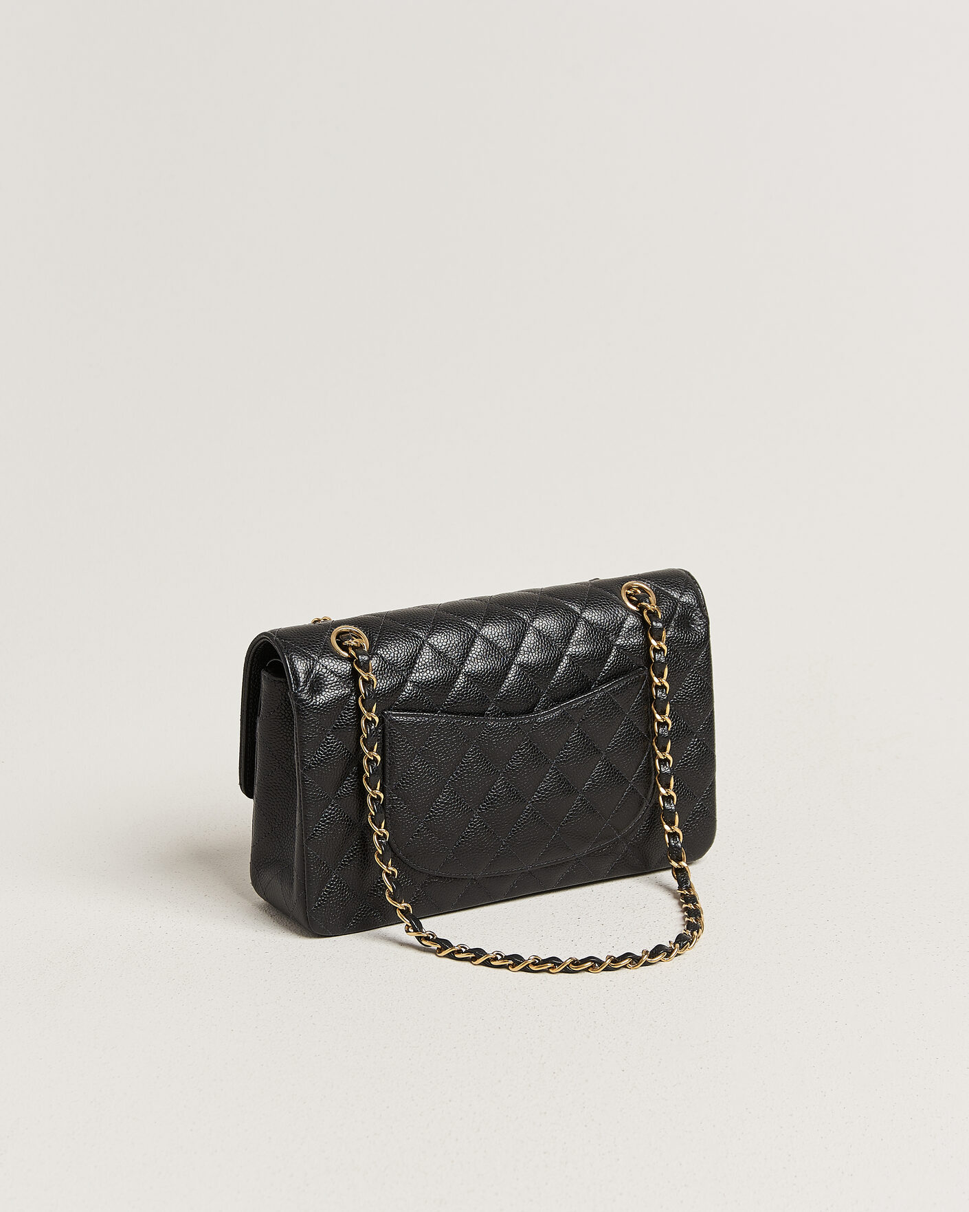 Uomini | Pre-Owned & Vintage Bags | Chanel Pre-Owned | Classic Medium Double Flap Bag Caviar Black