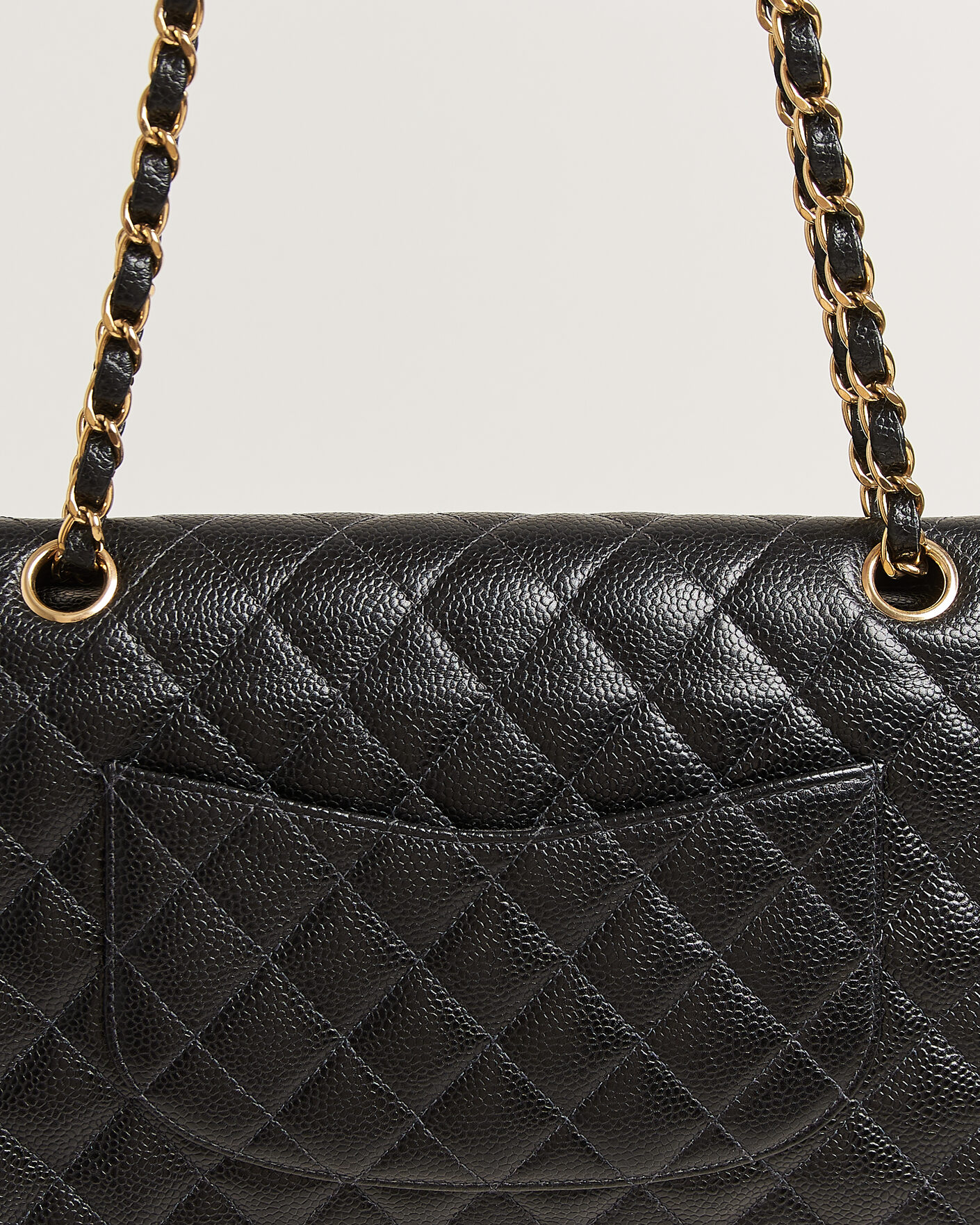 Uomini | Pre-Owned & Vintage Bags | Chanel Pre-Owned | Classic Medium Double Flap Bag Caviar Black