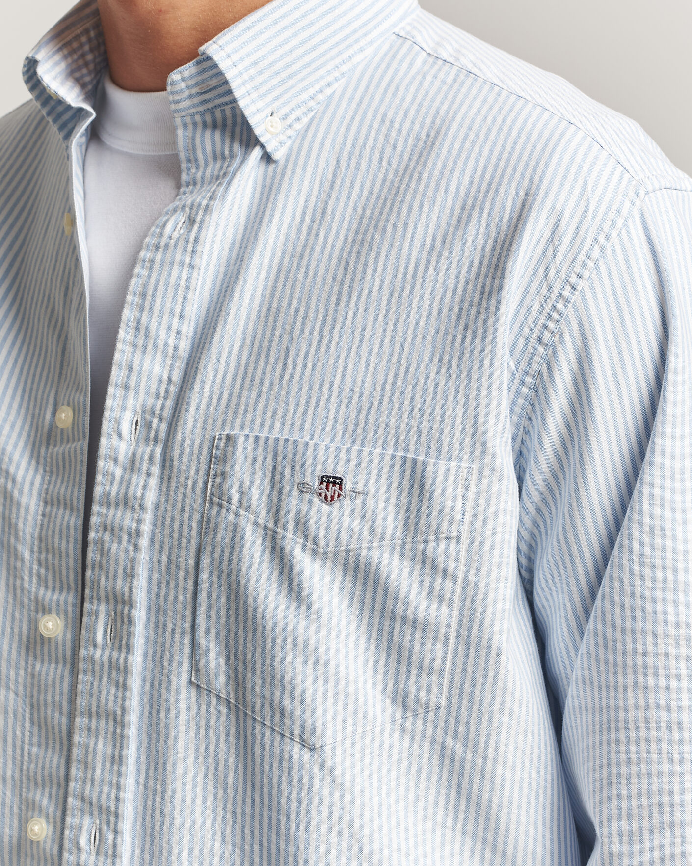 Uomini | Camicie | Gant | Regular Fit Striped Oxford Shirt College Blue