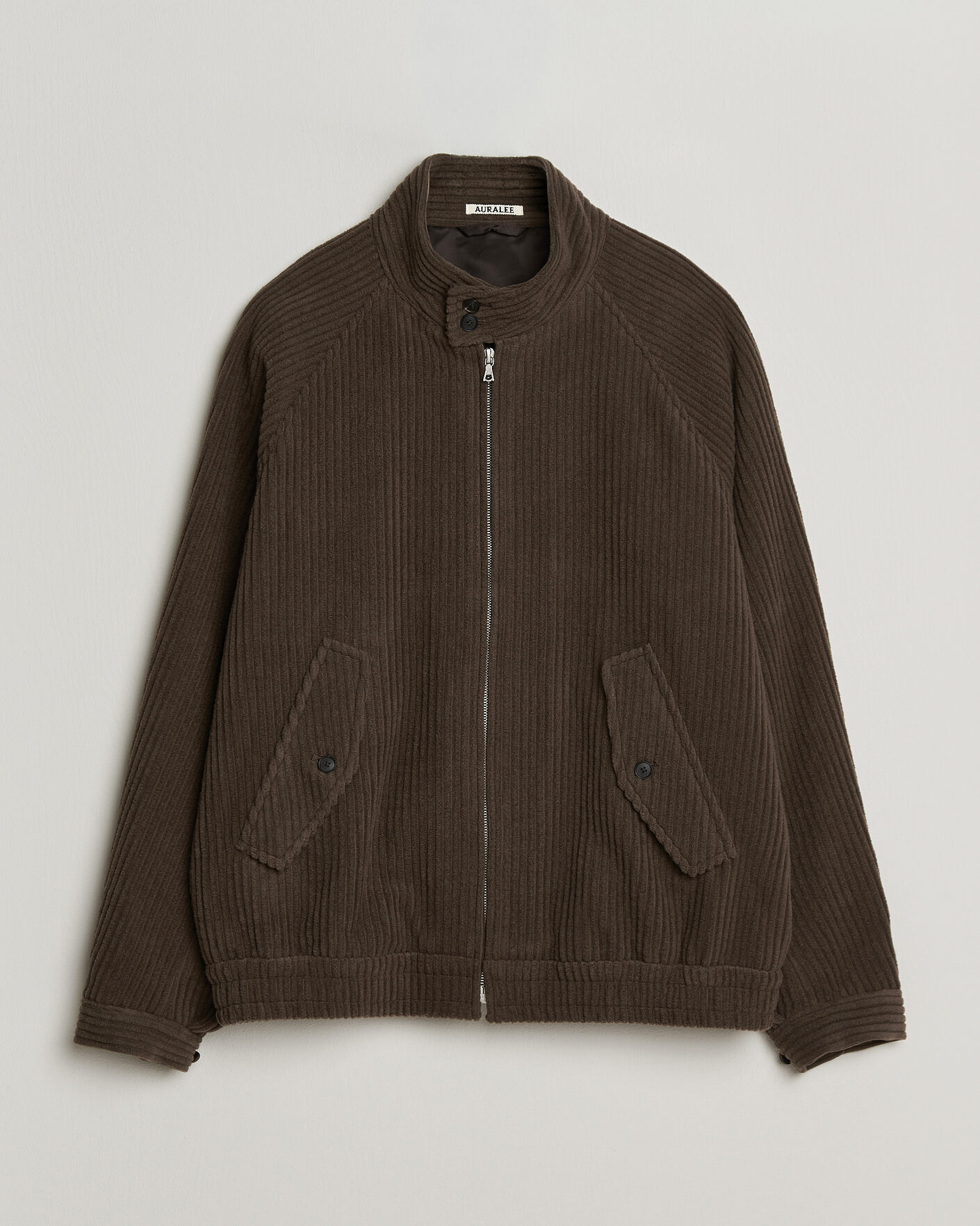 Uomini | Giacche | Auralee | Wool Cashmere Corduroy Zip Jacket Smoky Brown