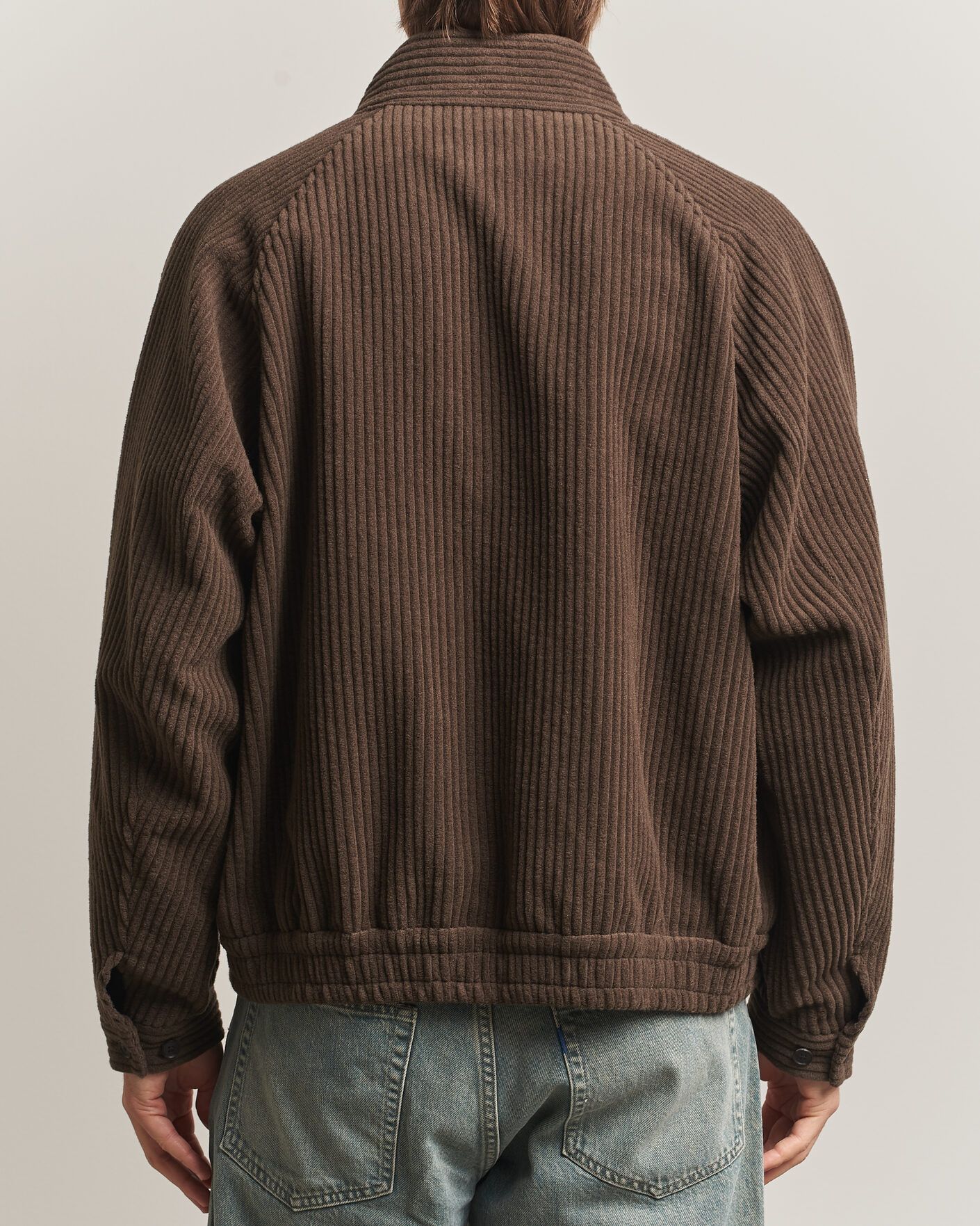 Uomini | Giacche | Auralee | Wool Cashmere Corduroy Zip Jacket Smoky Brown