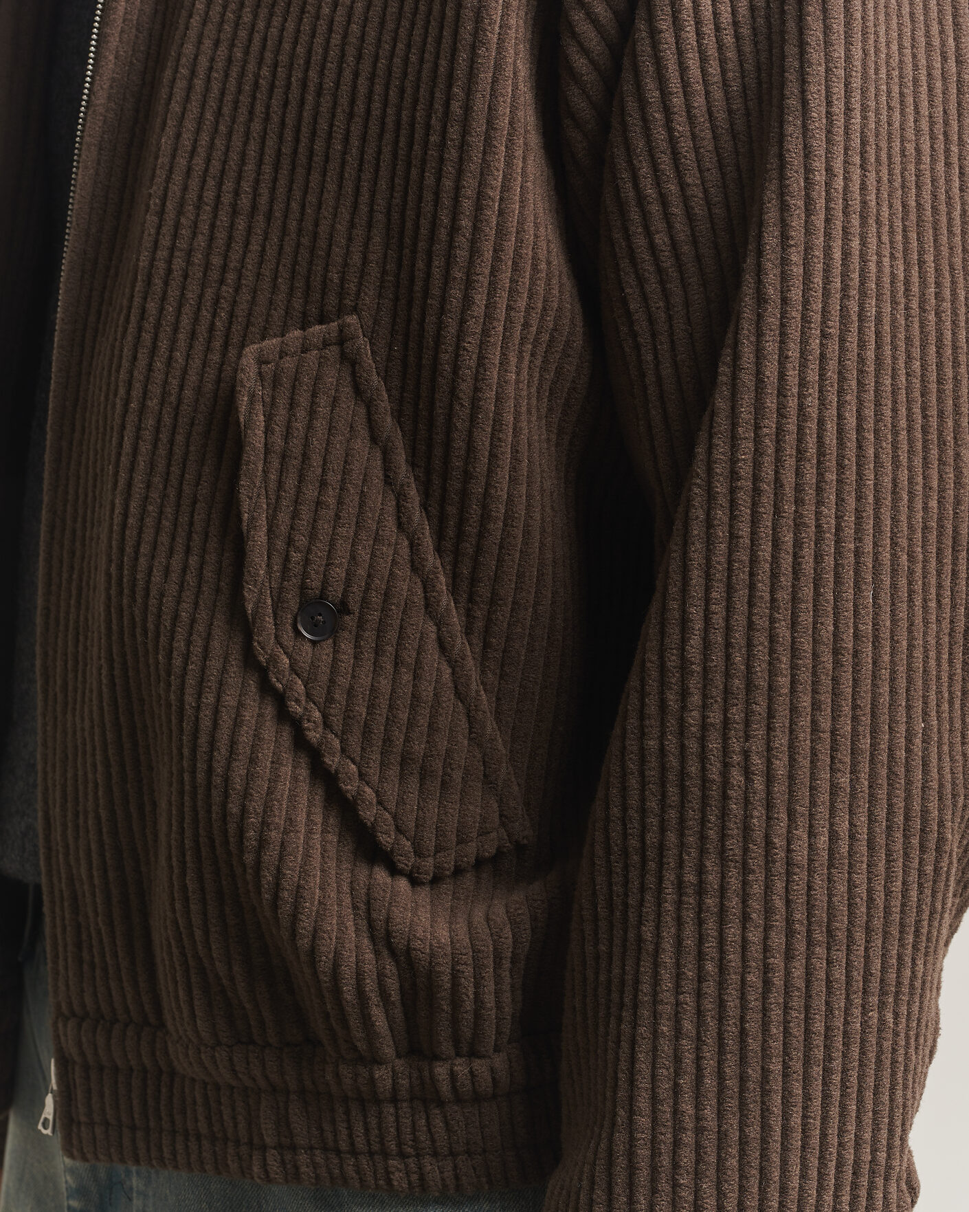 Uomini | Giacche | Auralee | Wool Cashmere Corduroy Zip Jacket Smoky Brown