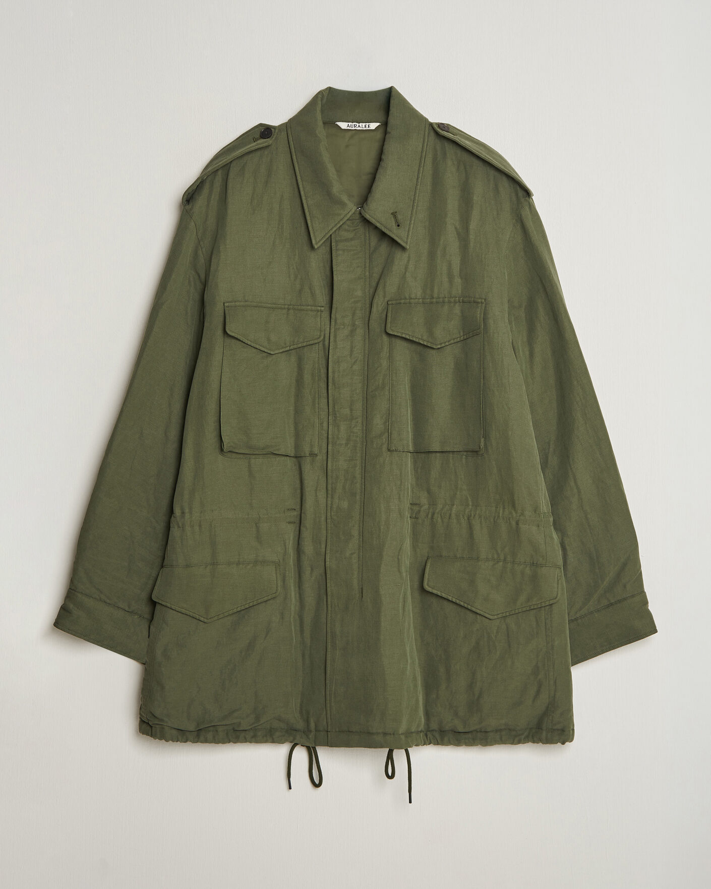 Uomini | Giacche | Auralee | Brushed Padded Military Jacket Olive