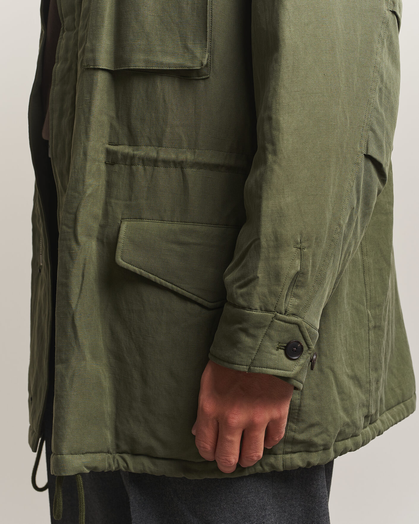 Uomini | Giacche | Auralee | Brushed Padded Military Jacket Olive