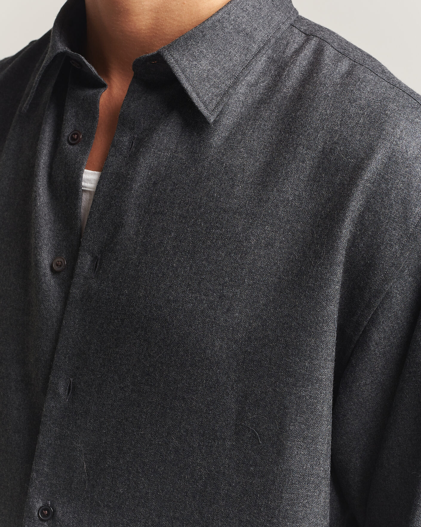 Uomini | Camicie | Auralee | Super Light Wool Shirt Charcoal
