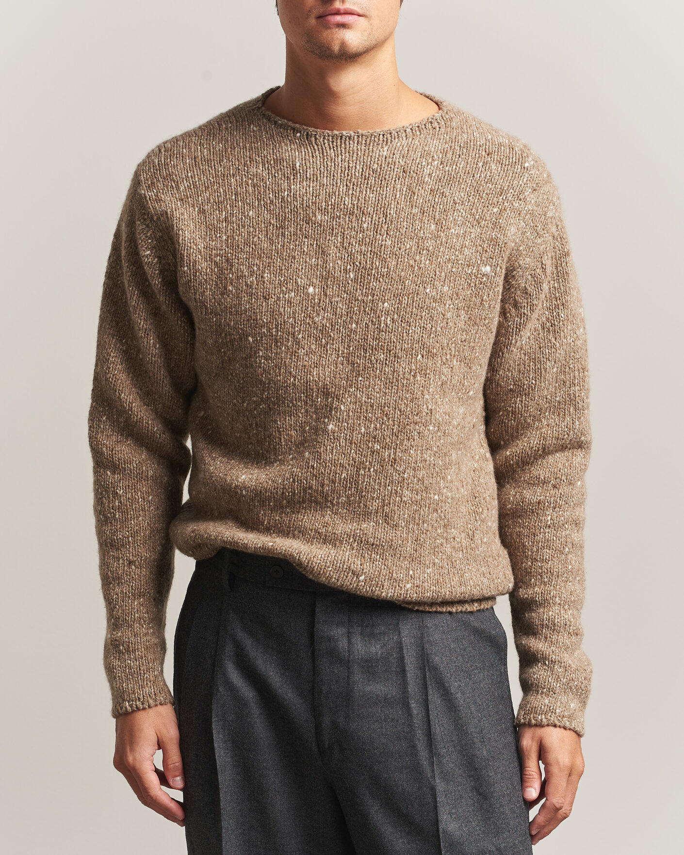 Uomini | Maglieria | Auralee | Homespun Tweed Knit Pullover Top Brown