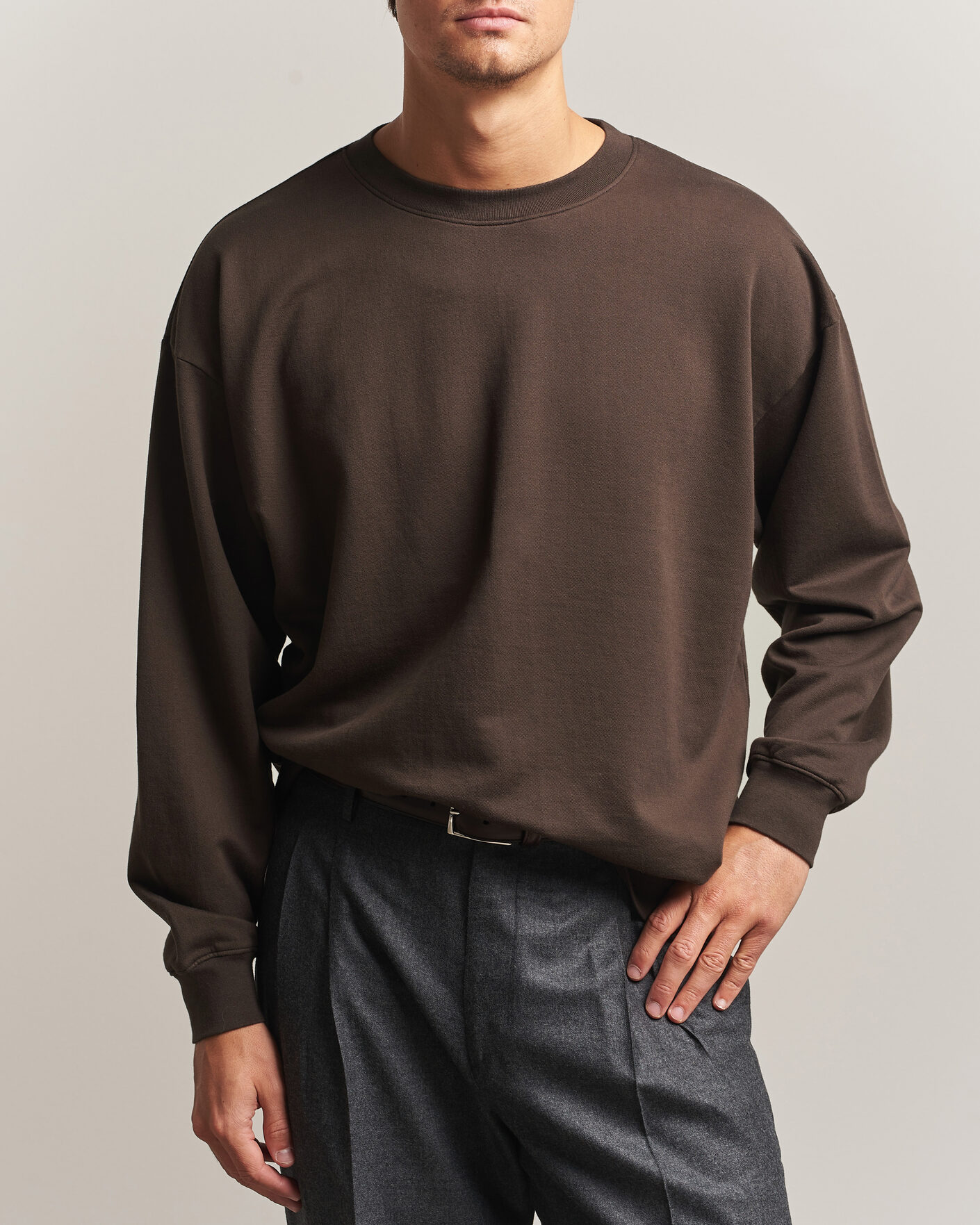 Uomini | Maglieria | Auralee | Super High Gauge Sweat Pullover Dark Brown