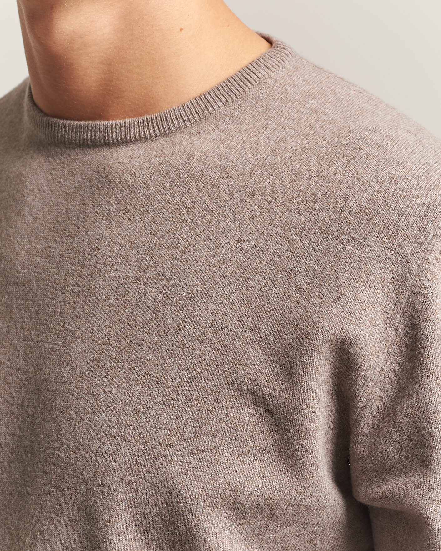 Uomini | Maglieria | Morgano | Wool/Cashmere Crewneck Walnut