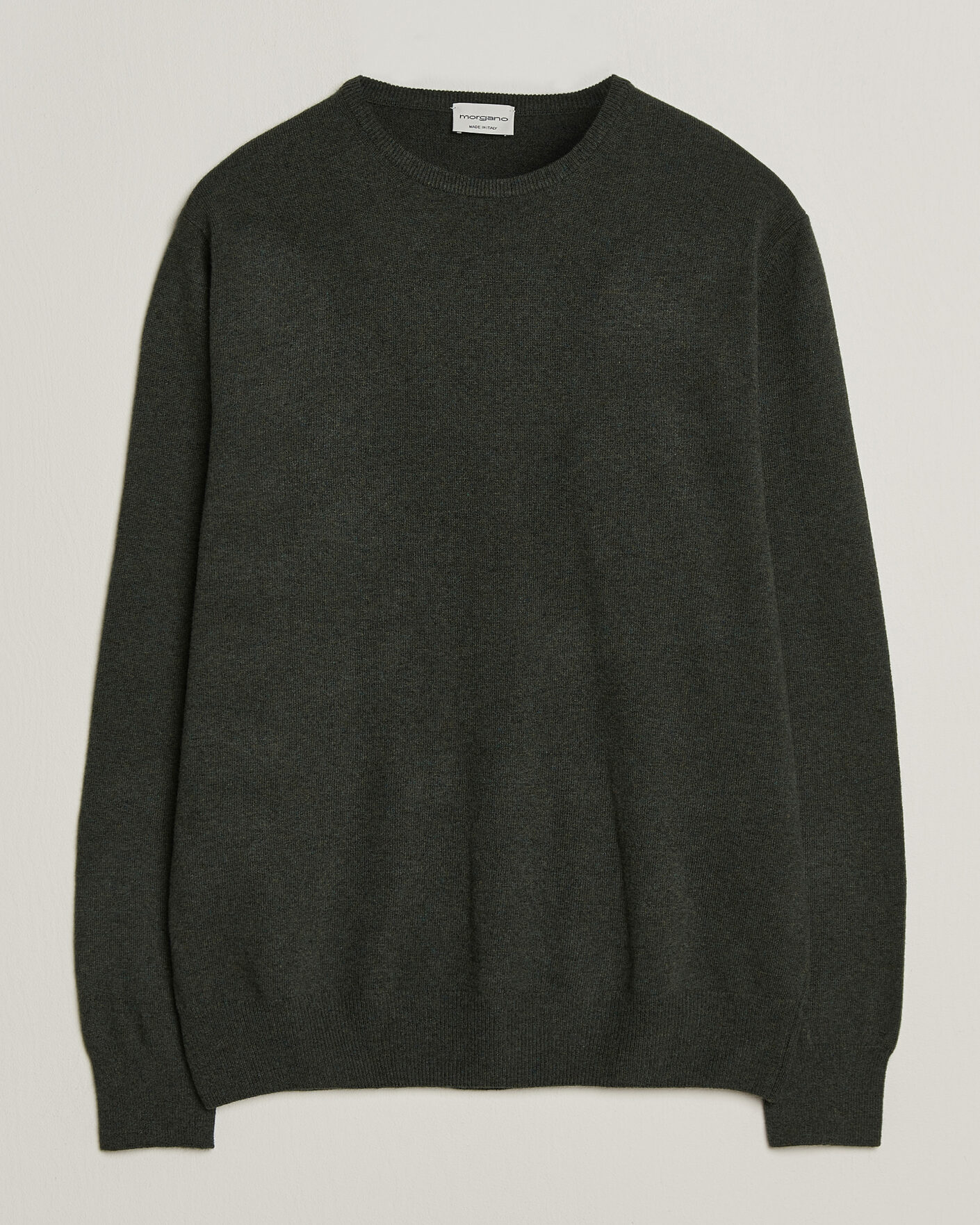 Uomini | Maglieria | Morgano | Wool/Cashmere Crewneck Dark Green