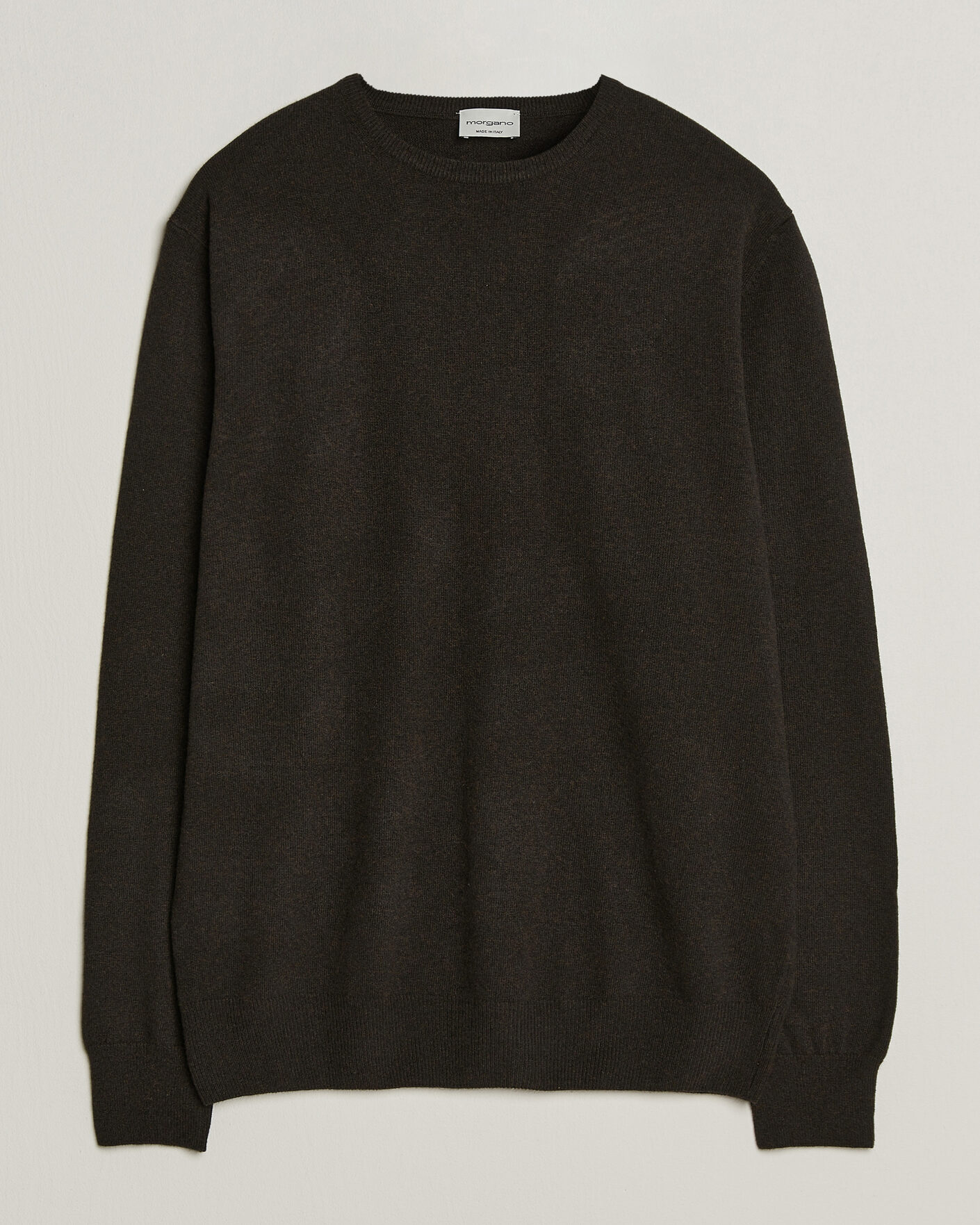 Uomini | Maglieria | Morgano | Wool/Cashmere Crewneck Dark Brown