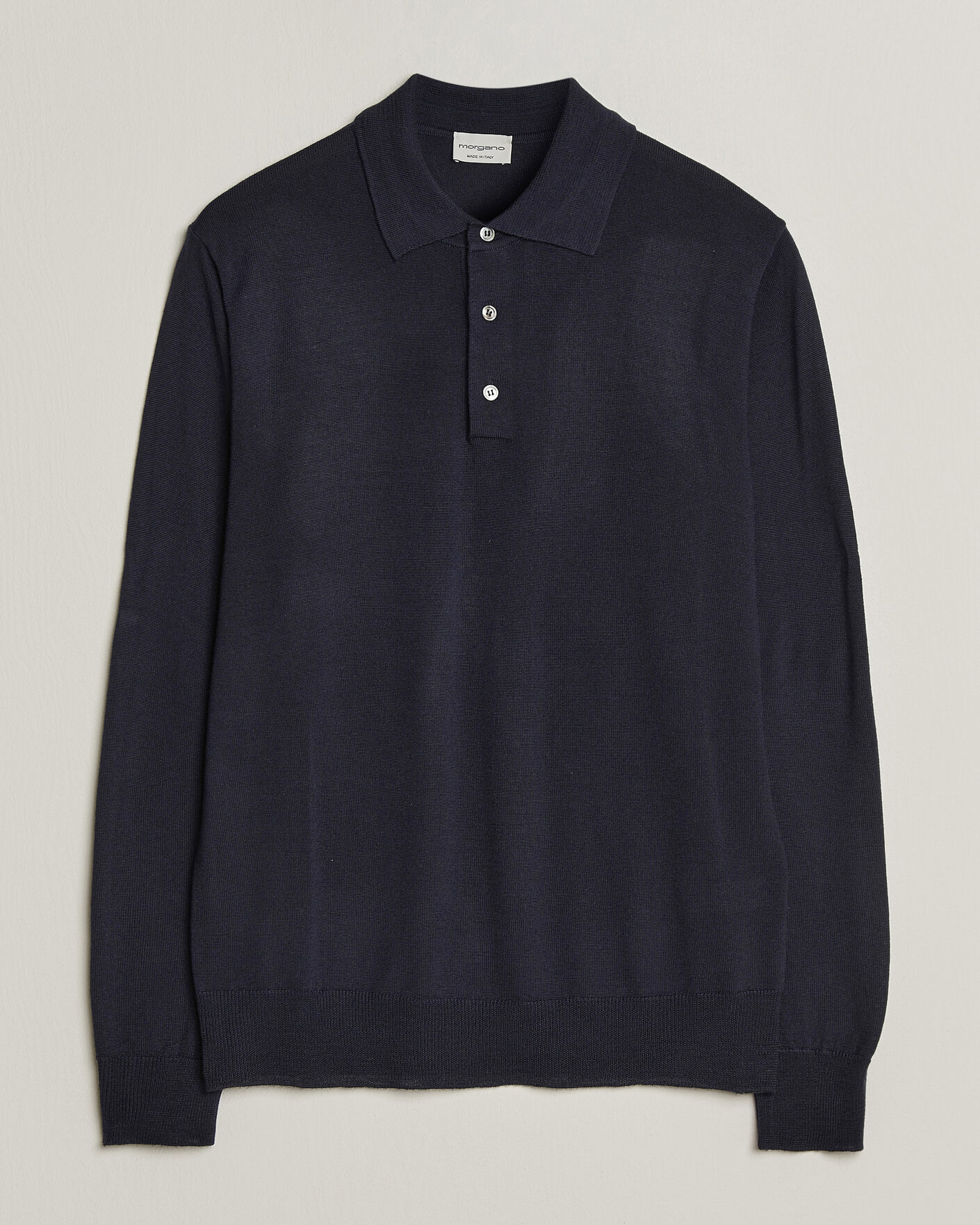 Uomini | Maglieria | Morgano | Extra Fine Merino Wool Polo Navy