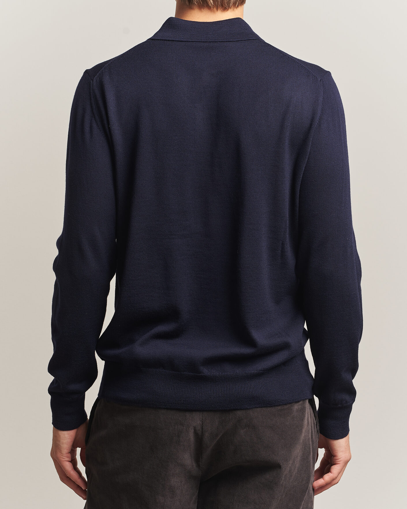 Uomini | Maglieria | Morgano | Extra Fine Merino Wool Polo Navy