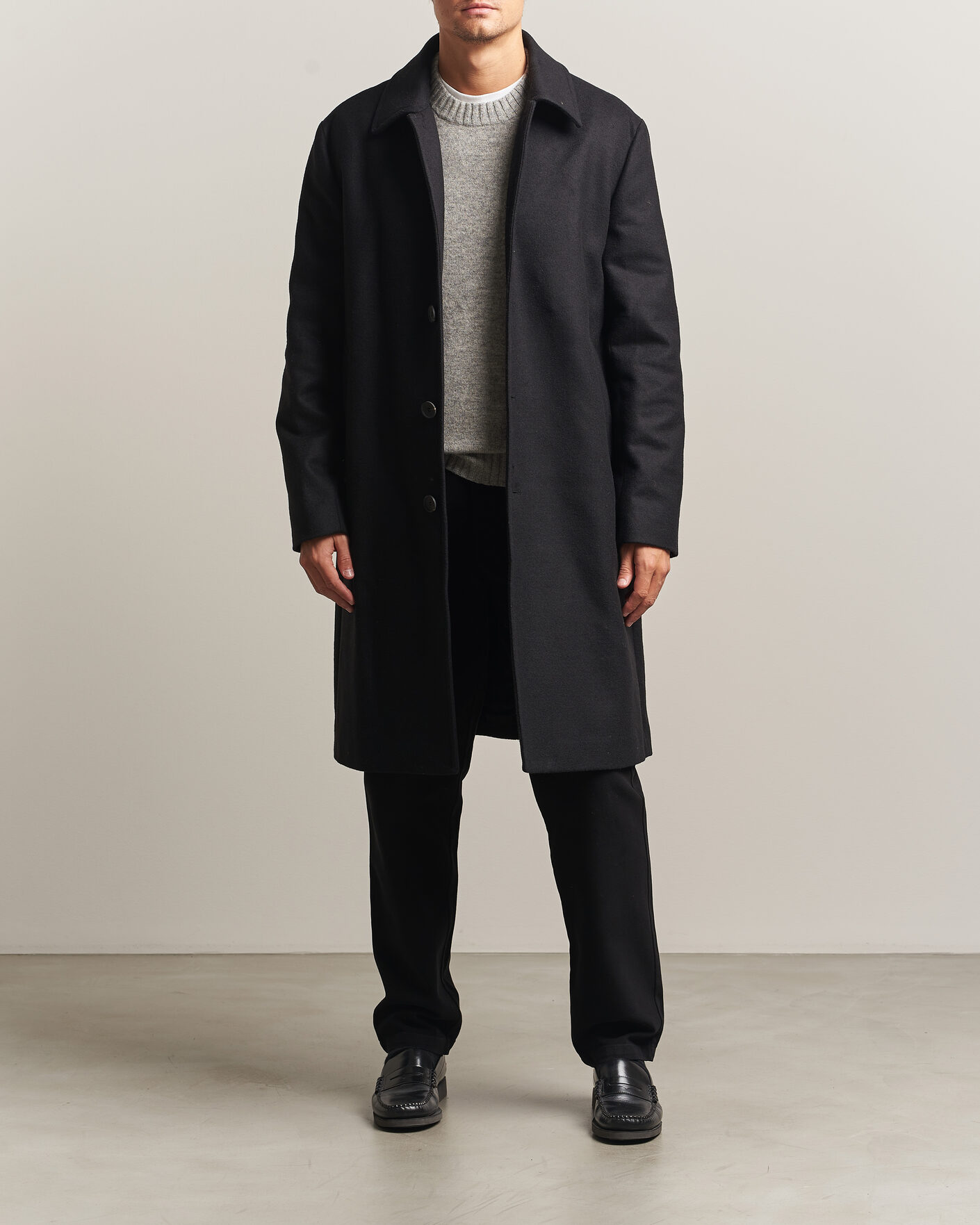 Uomini | Giacche | A Day's March | Shamrock Wool Car Coat Black