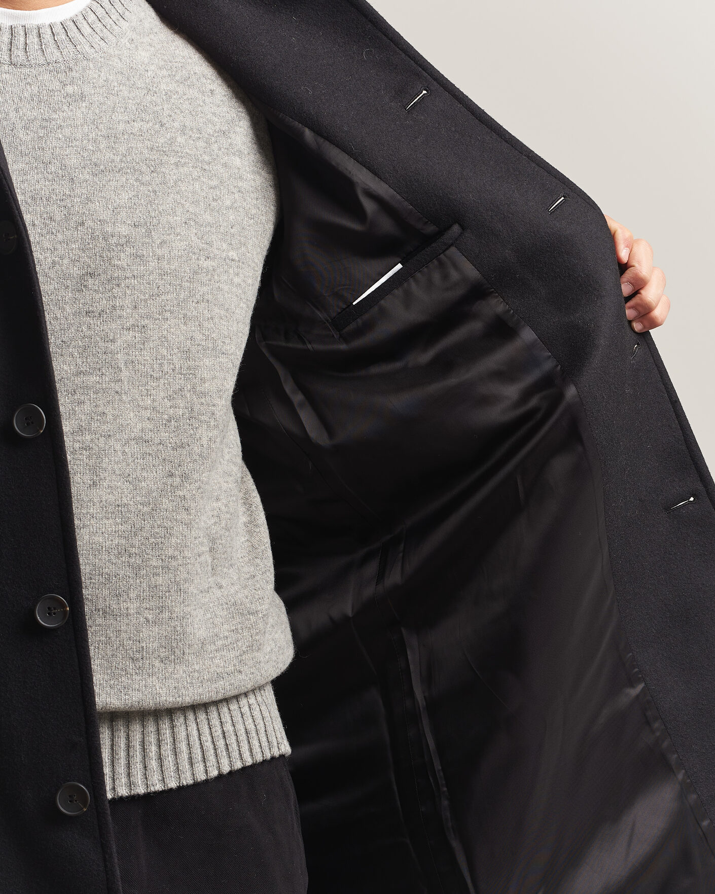 Uomini | Giacche | A Day's March | Shamrock Wool Car Coat Black