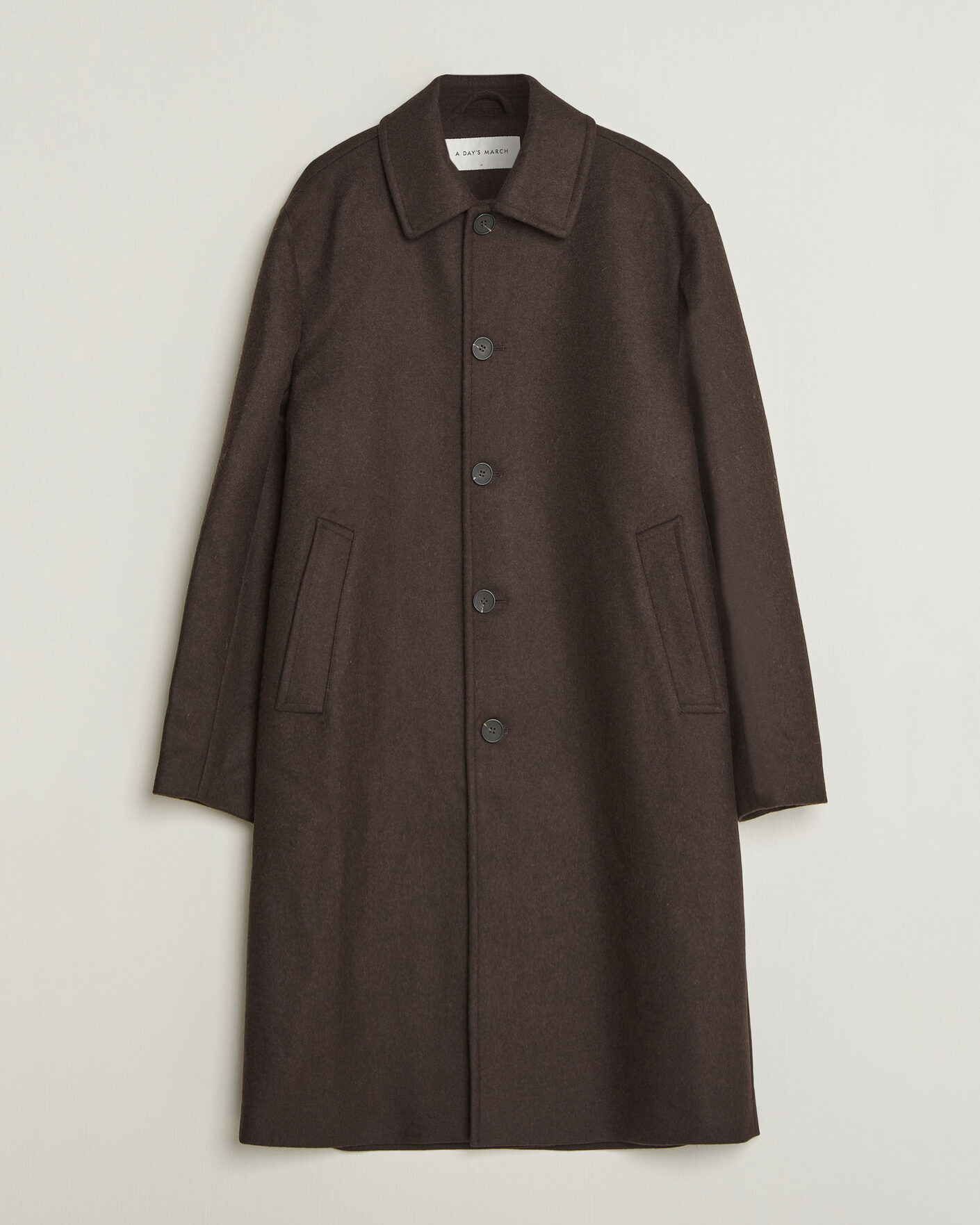 Uomini | Giacche | A Day's March | Shamrock Wool Car Coat Dark Brown