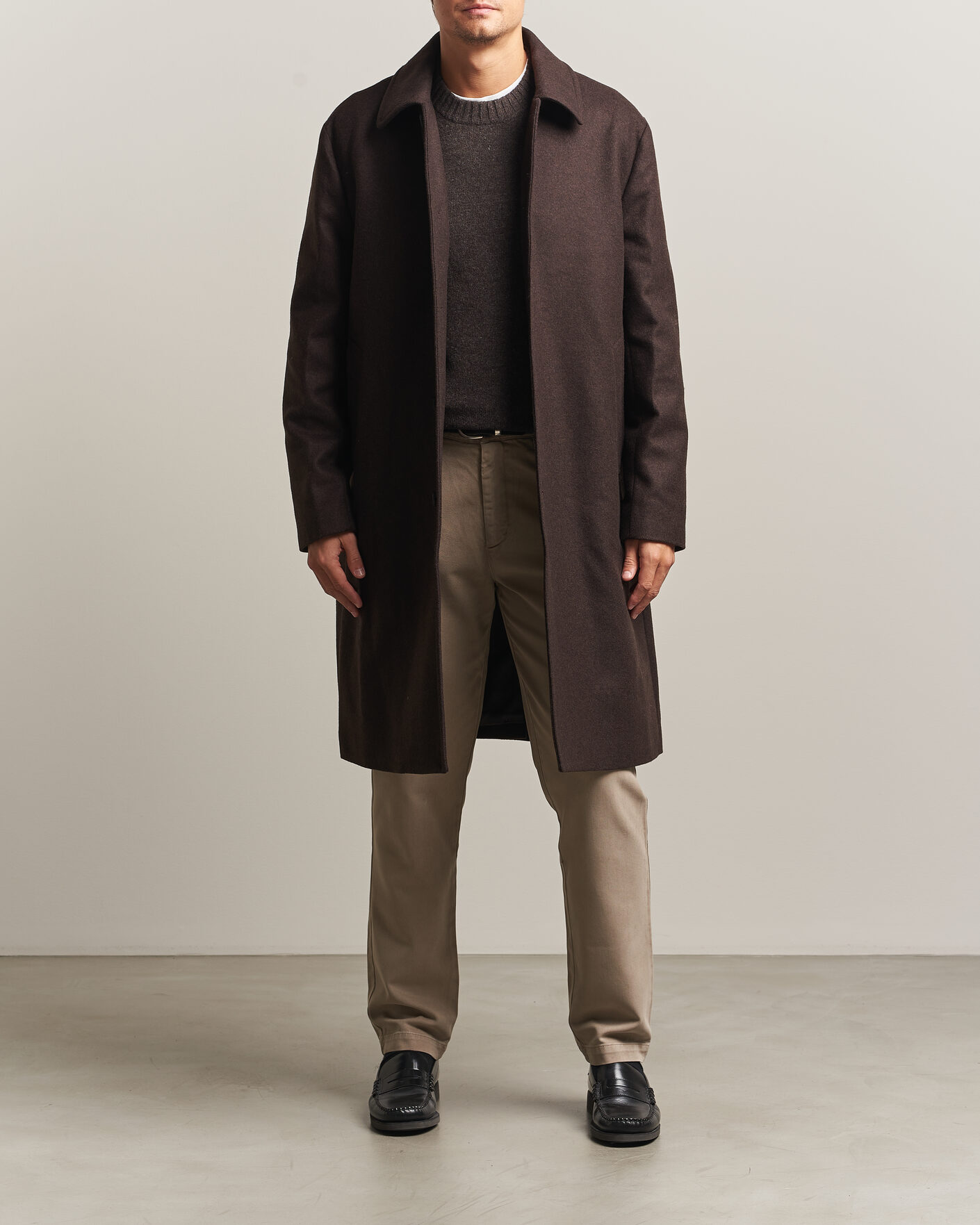 Uomini | Giacche | A Day's March | Shamrock Wool Car Coat Dark Brown