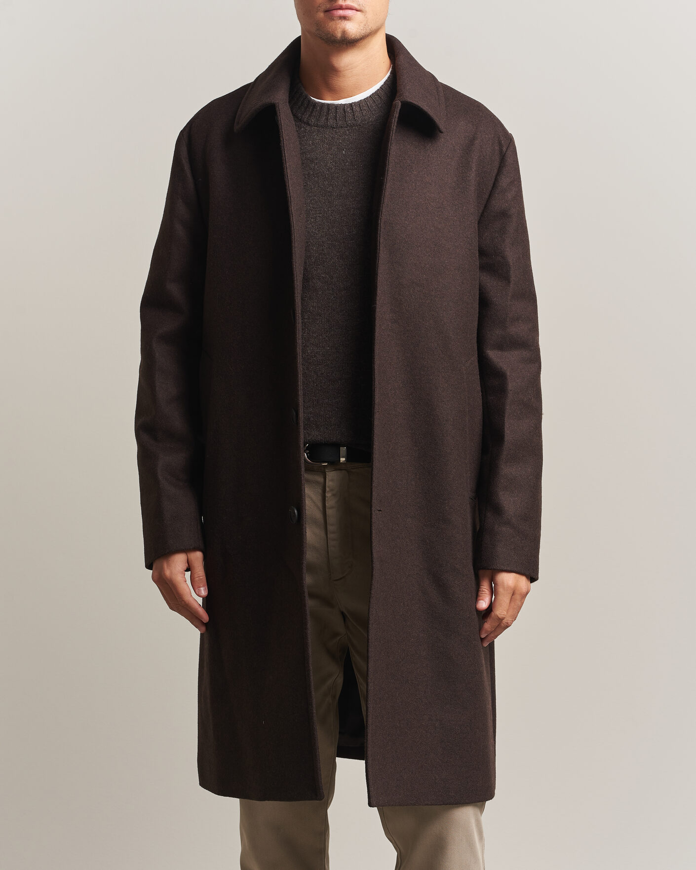 Uomini | Giacche | A Day's March | Shamrock Wool Car Coat Dark Brown