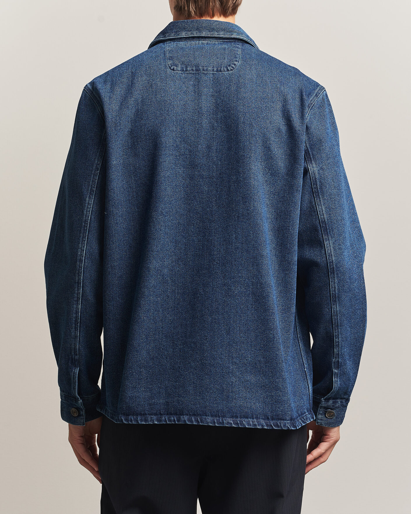 Uomini | Camicie | A Day's March | Algot Denim Overshirt Dark Blue Wash