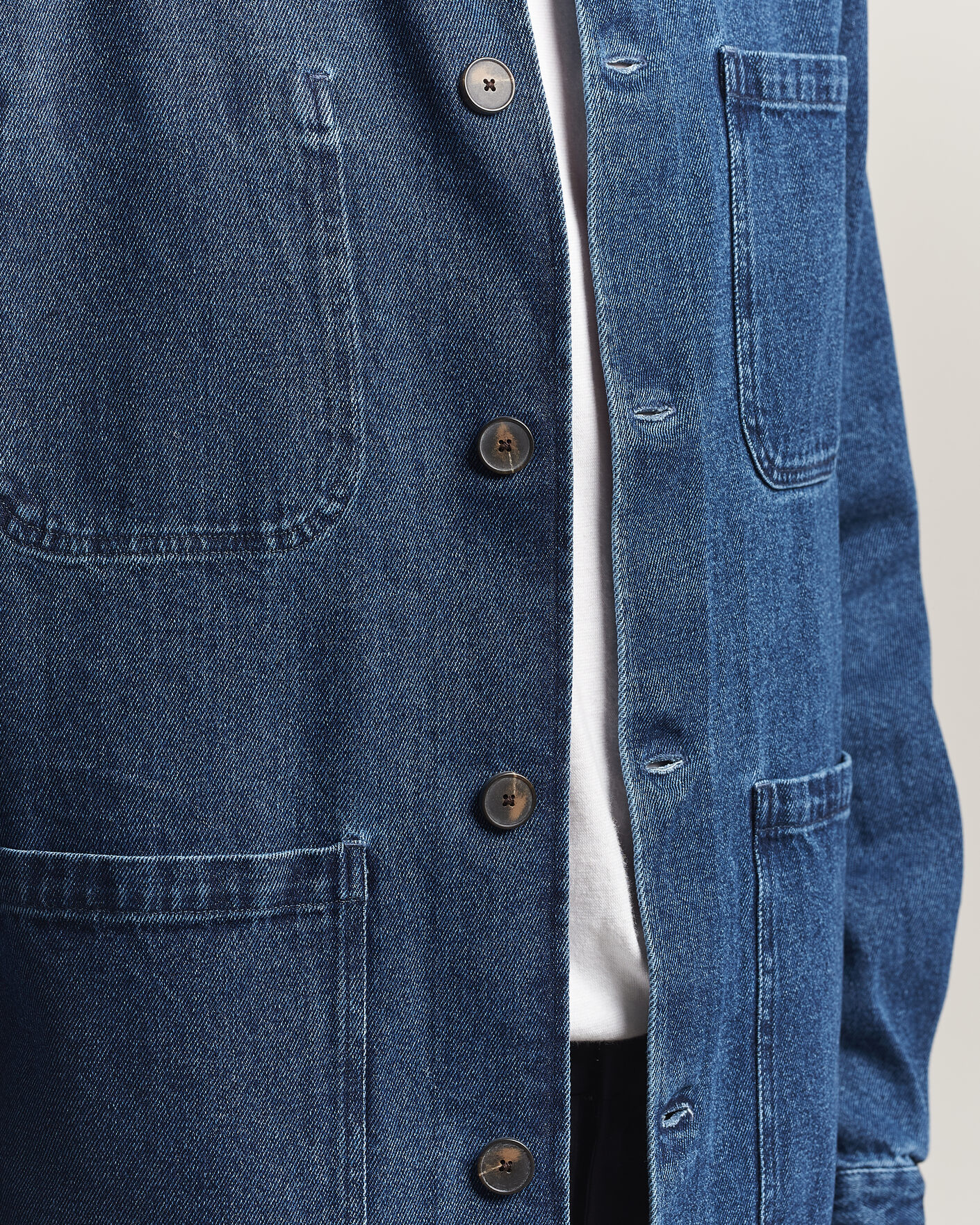 Uomini | Camicie | A Day's March | Algot Denim Overshirt Dark Blue Wash