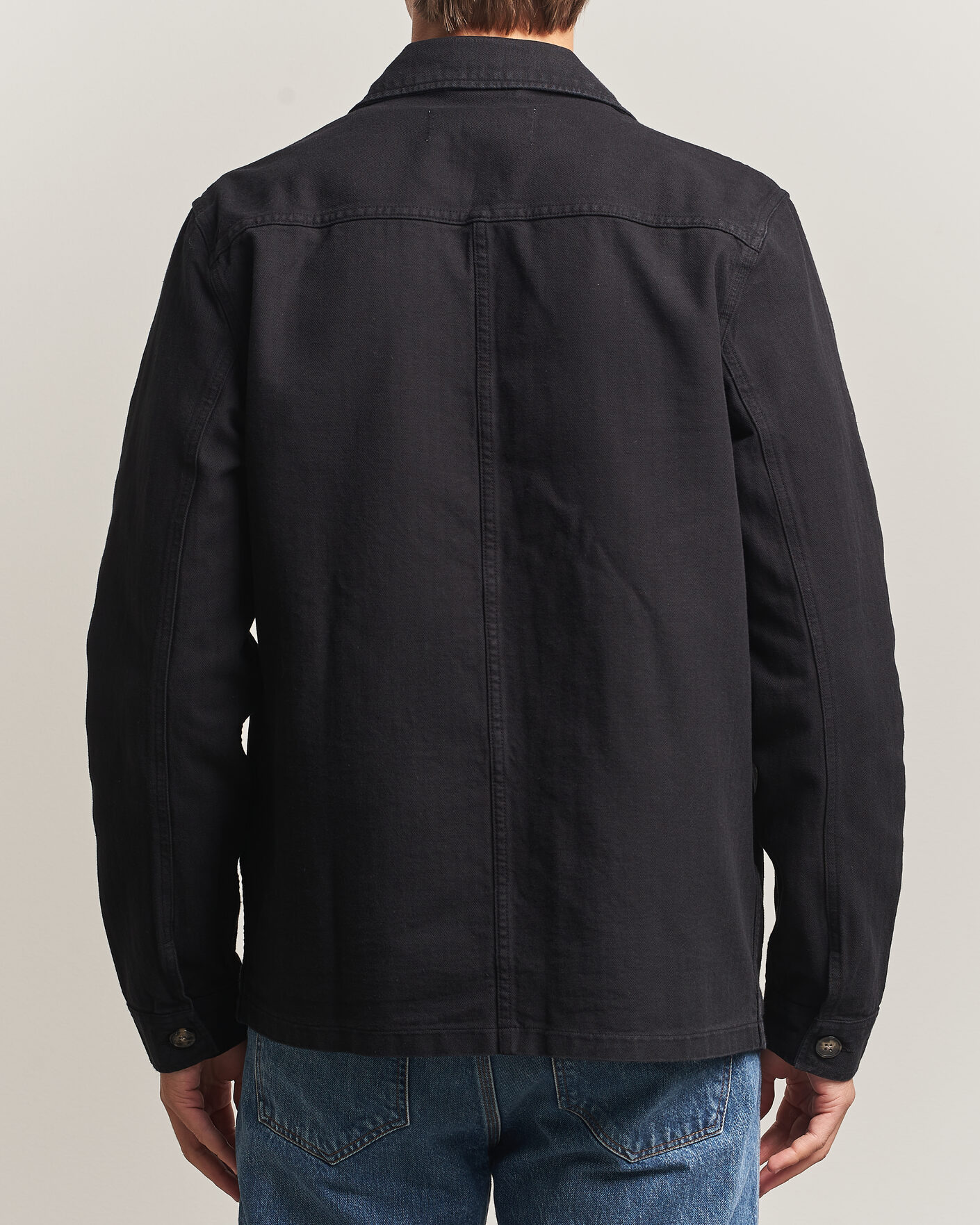 Uomini | Camicie | A Day's March | Original Herringbone Overshirt Black