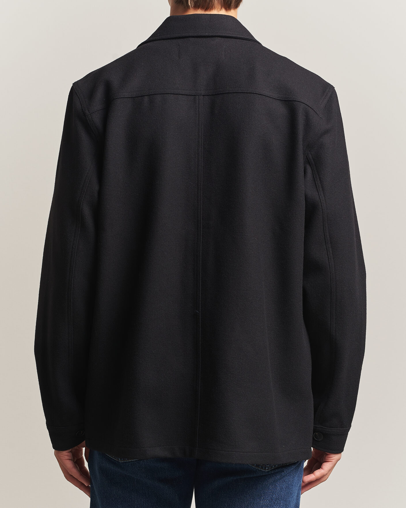 Uomini | Camicie | A Day's March | Original Wool Overshirt Black
