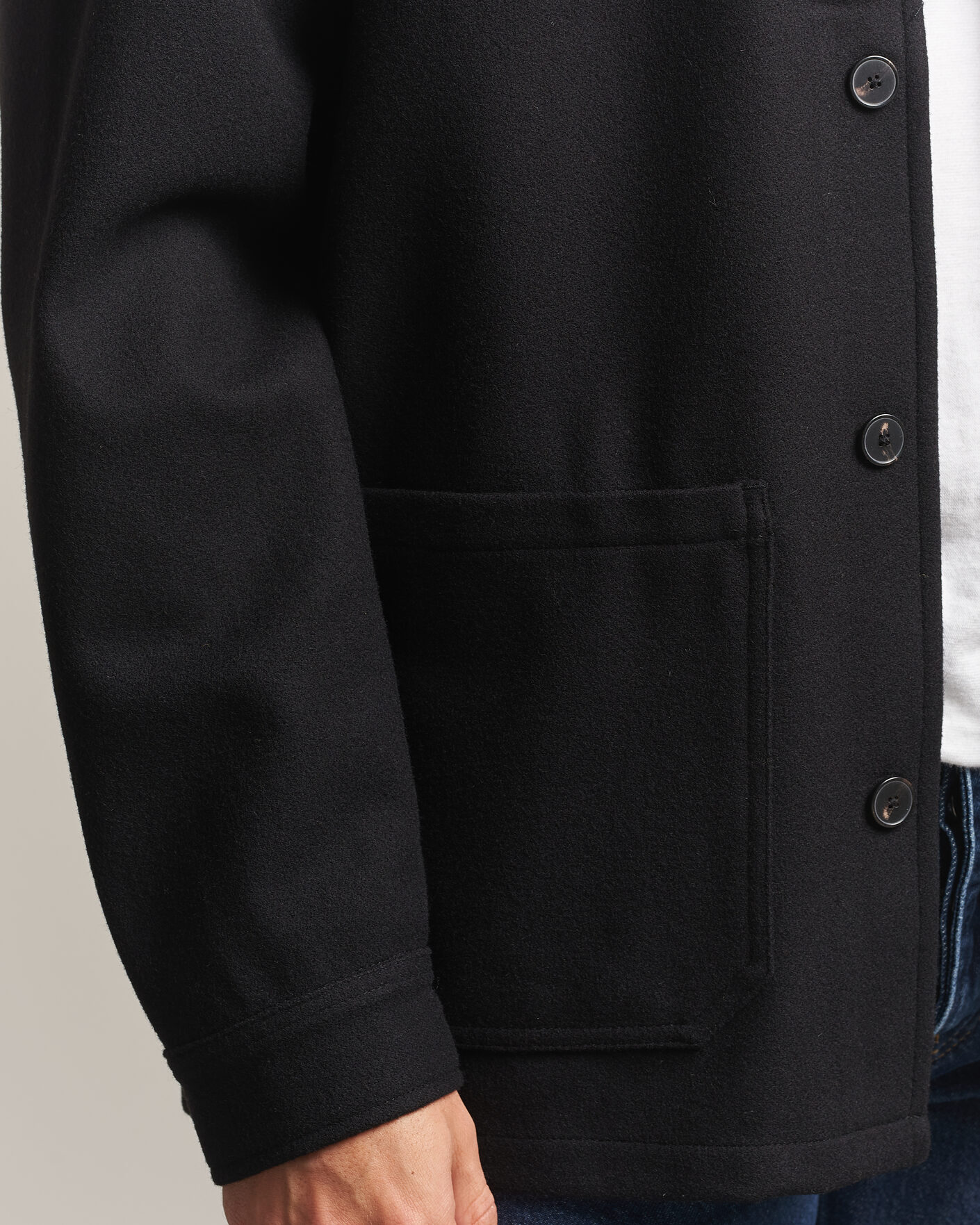Uomini | Camicie | A Day's March | Original Wool Overshirt Black