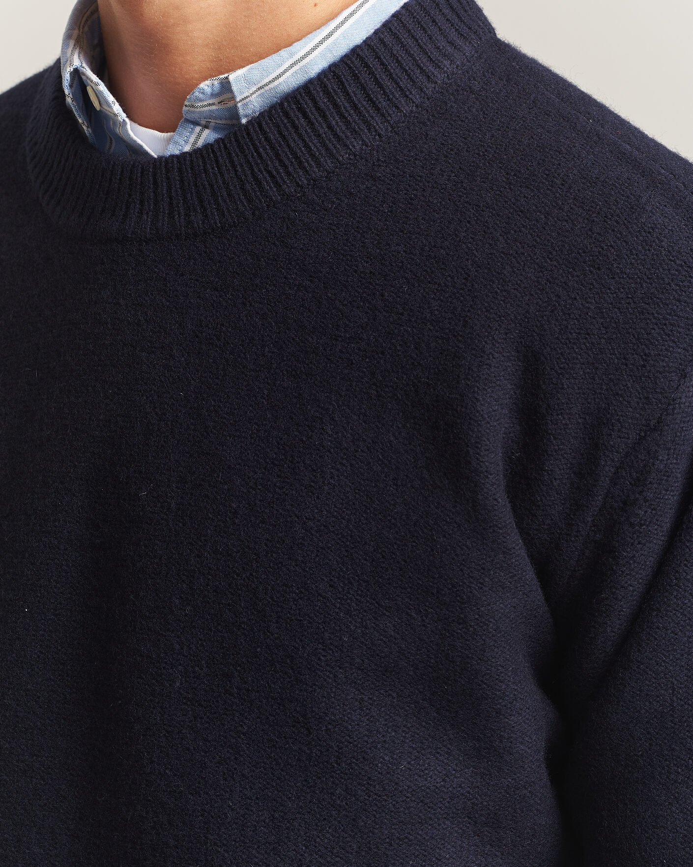 Uomini | Maglieria | A Day's March | Tietar Boiled Merino Sweater Navy