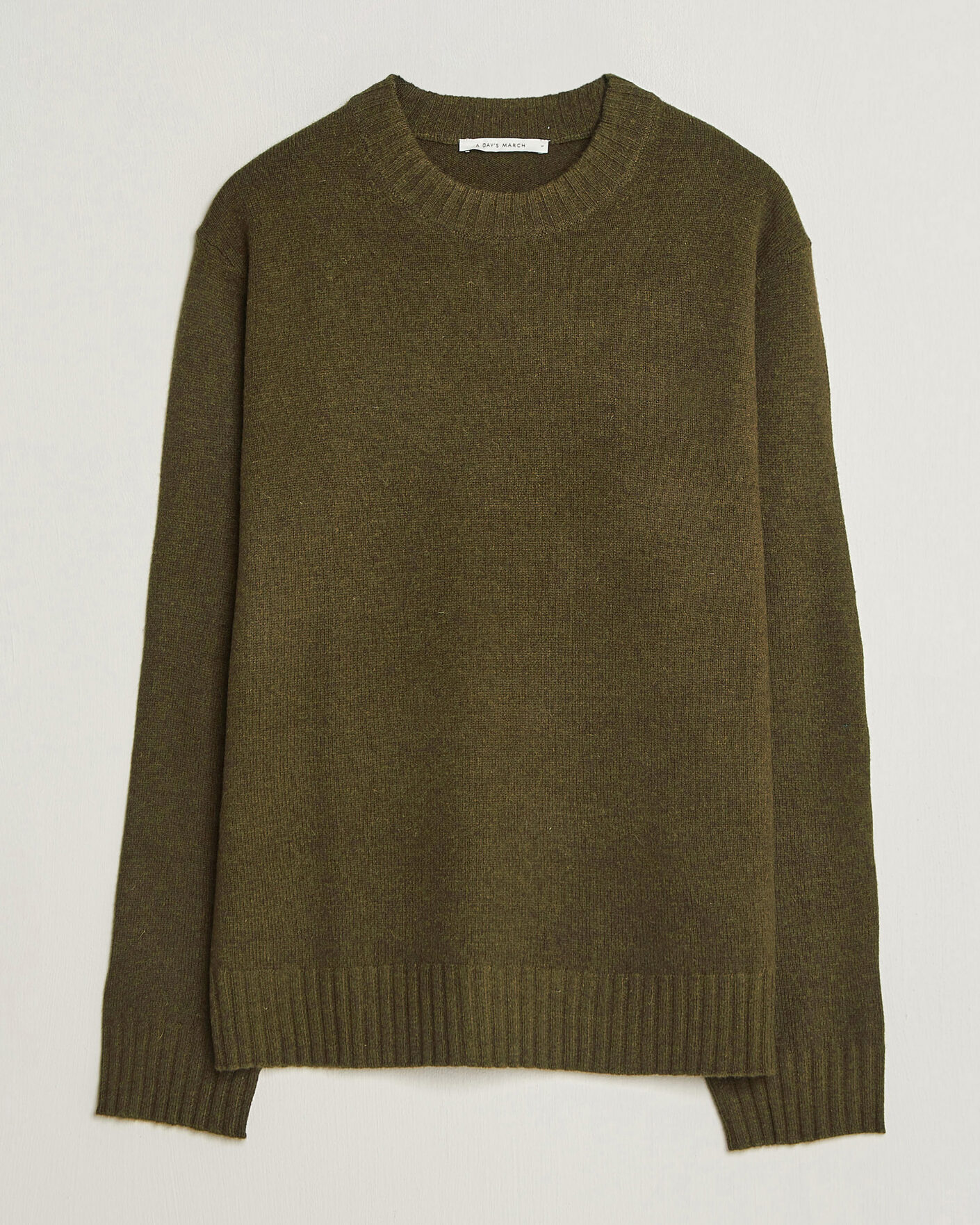 Uomini | Maglieria | A Day's March | Marlow Lambswool Sweater Forest Green