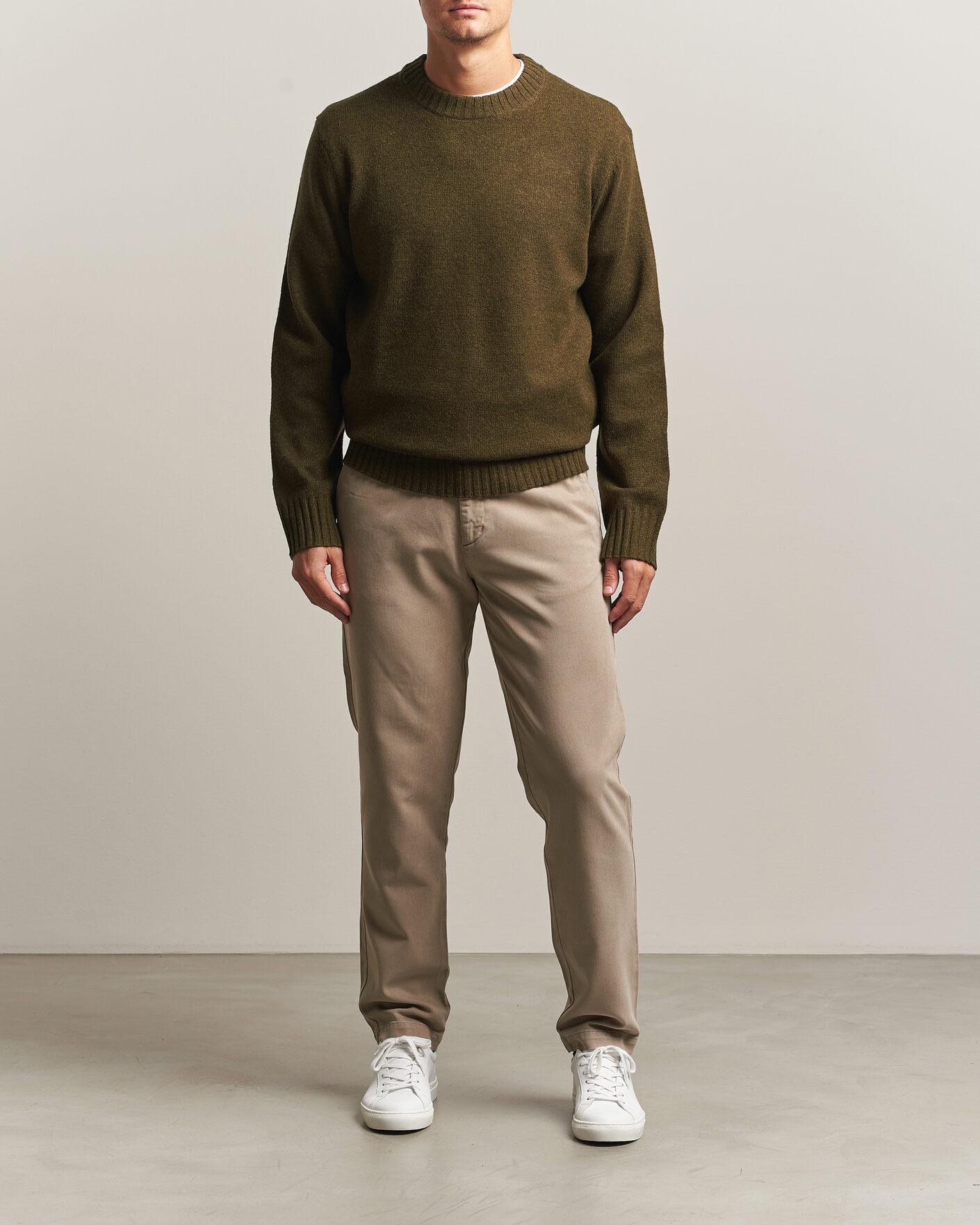 Uomini | Maglieria | A Day's March | Marlow Lambswool Sweater Forest Green